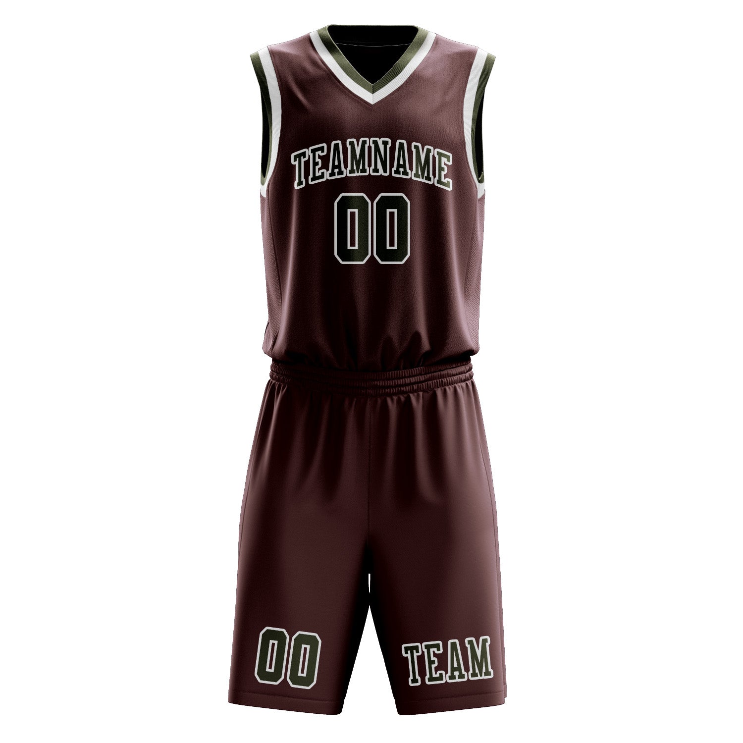 Custom Crimson Red Olive Basketball Set