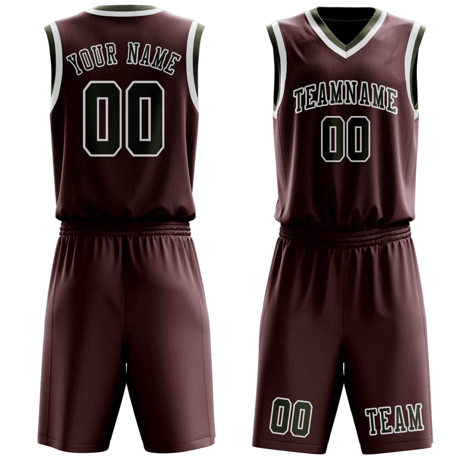Custom Crimson Red Olive Basketball Set