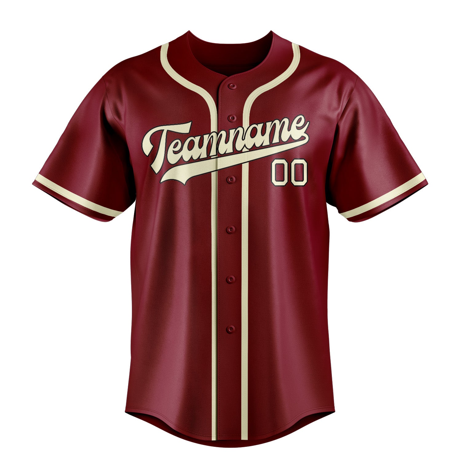 Custom Crimson Red Cream Baseball Jersey
