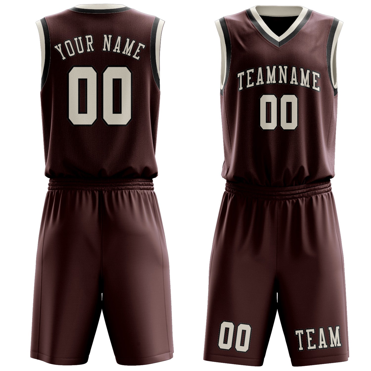 Custom Crimson Red Cream Basketball Set