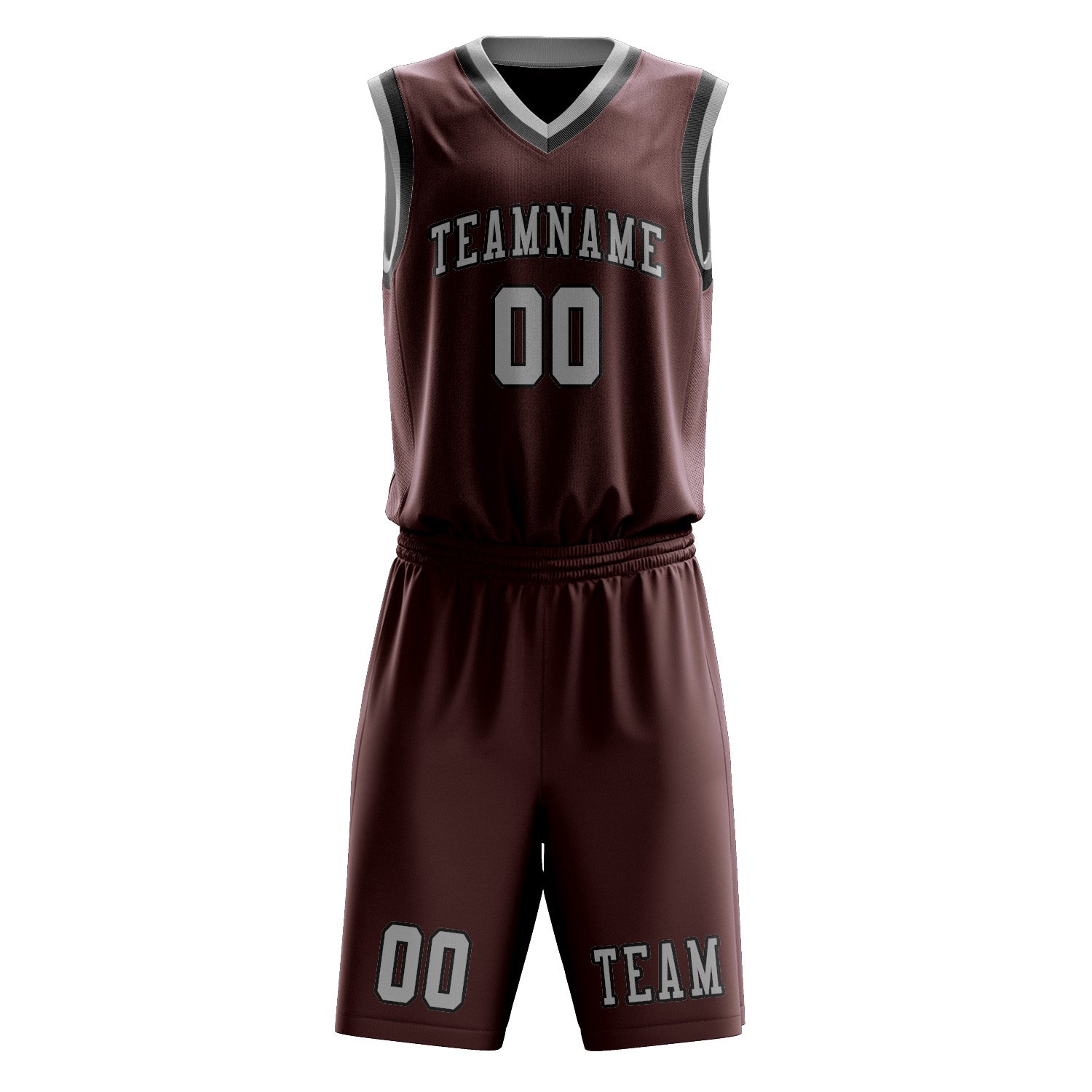 Custom Crimson Red Gray Basketball Set