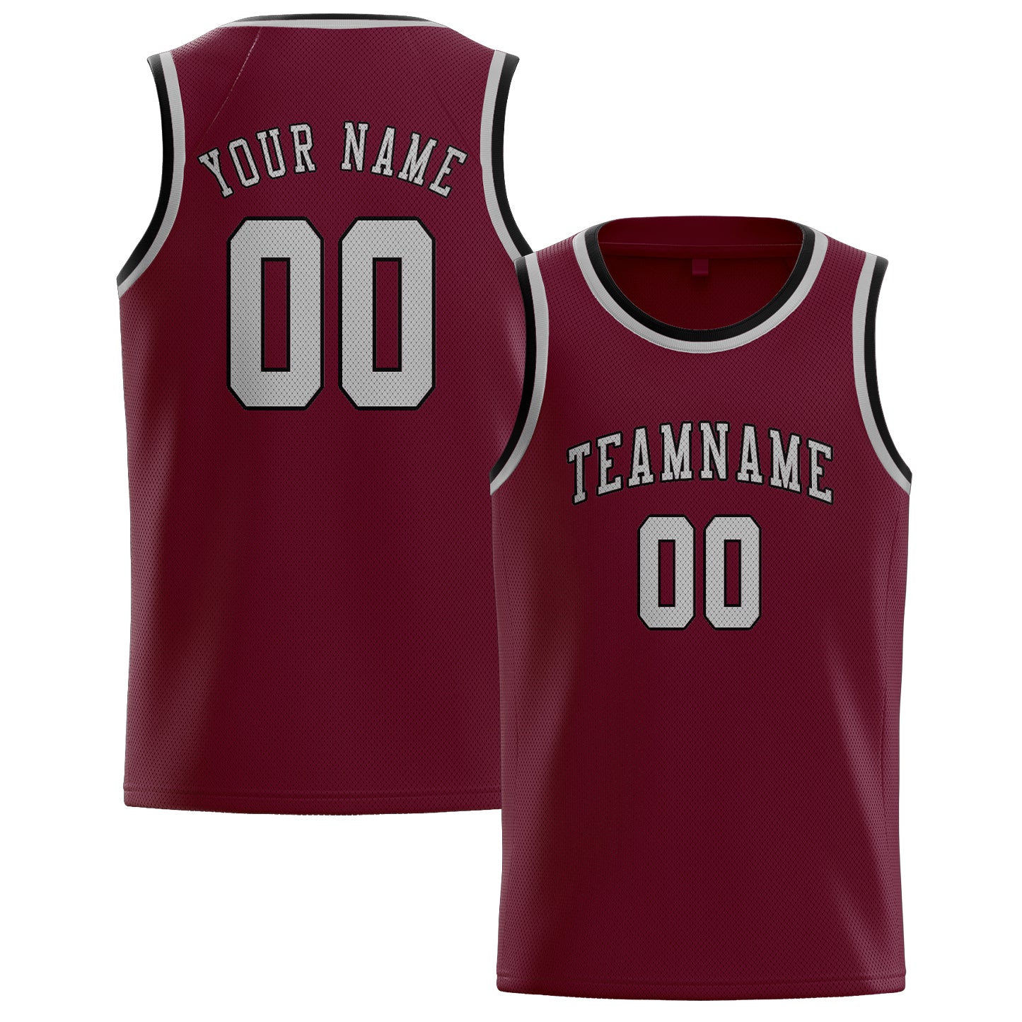 Custom Crimson Red Gray Basketball Jersey