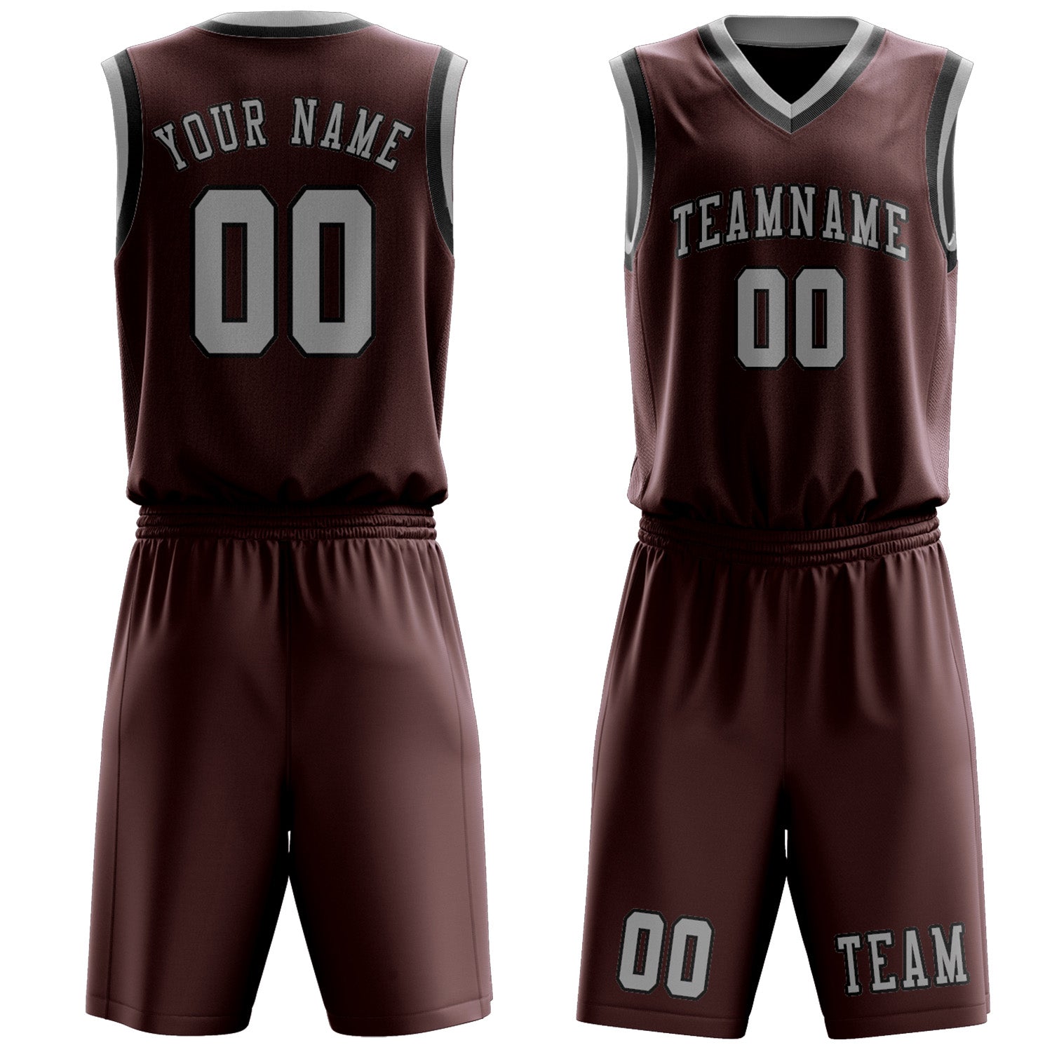 Custom Crimson Red Gray Basketball Set