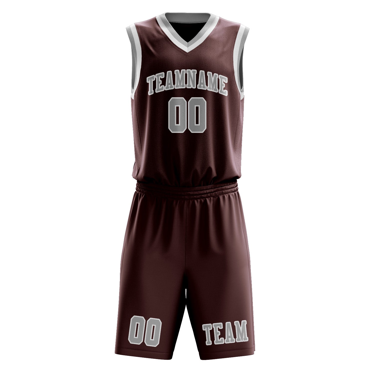 Custom Crimson Red Gray Basketball Set
