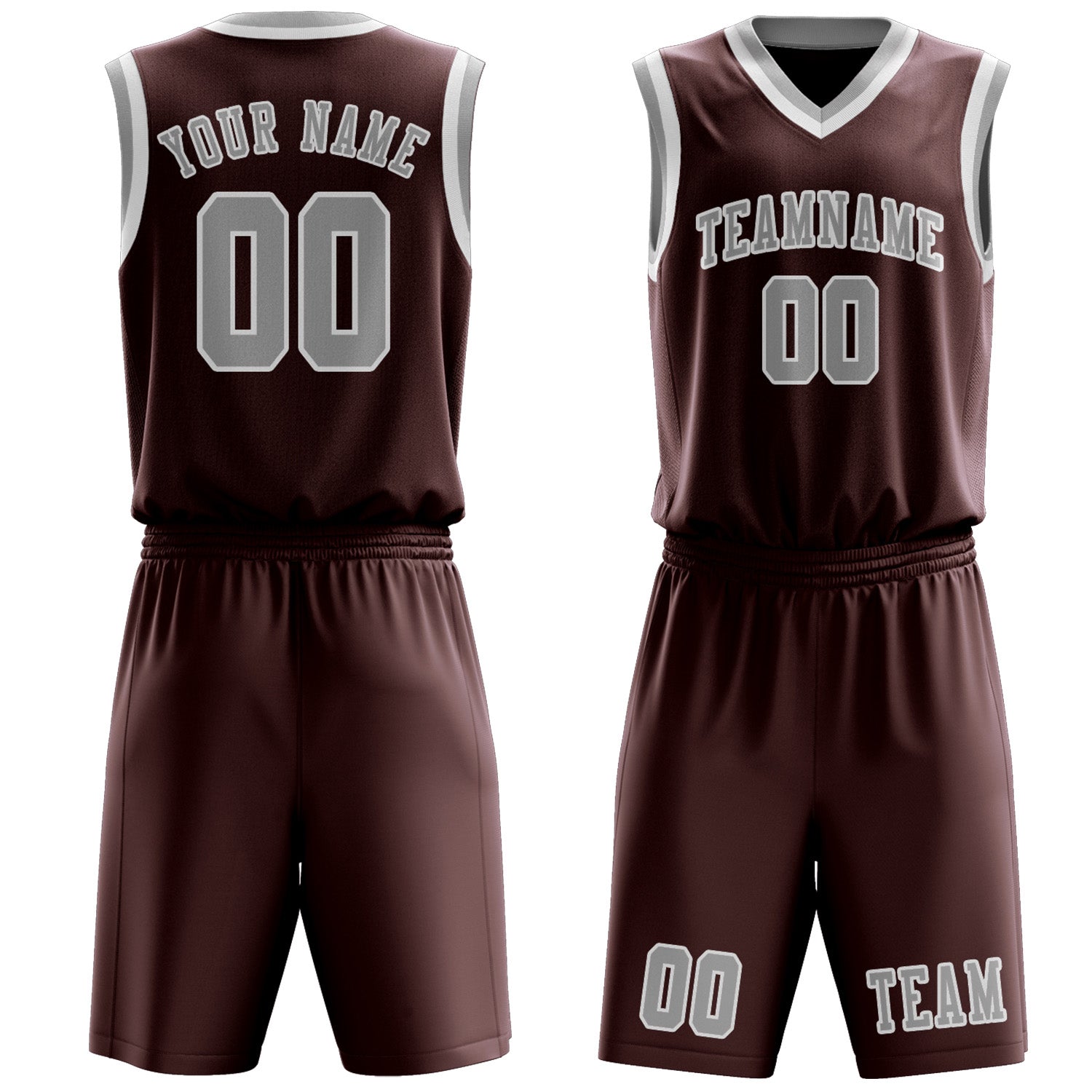 Custom Crimson Red Gray Basketball Set