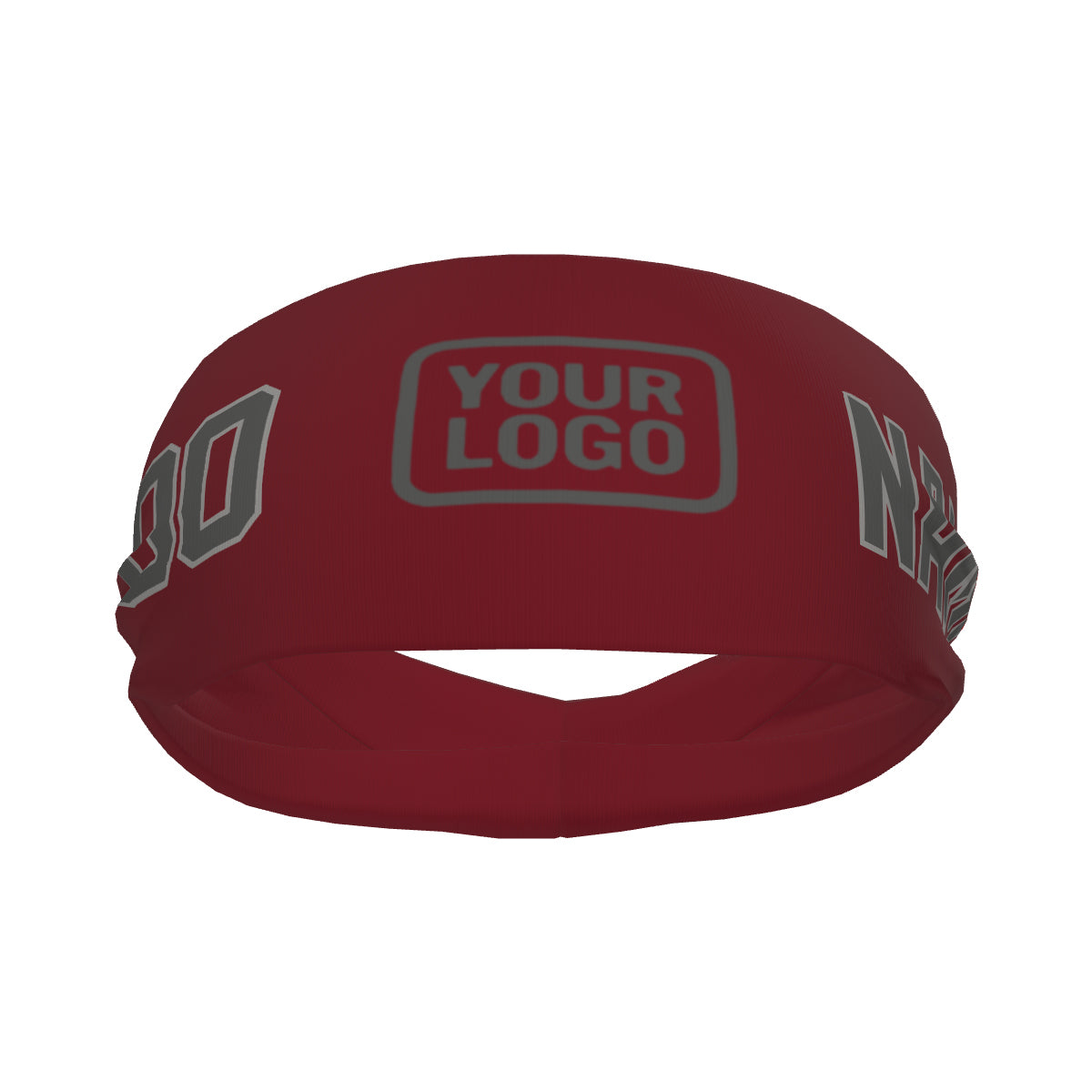 Custom Crimson Red Dark Grey Sports headband