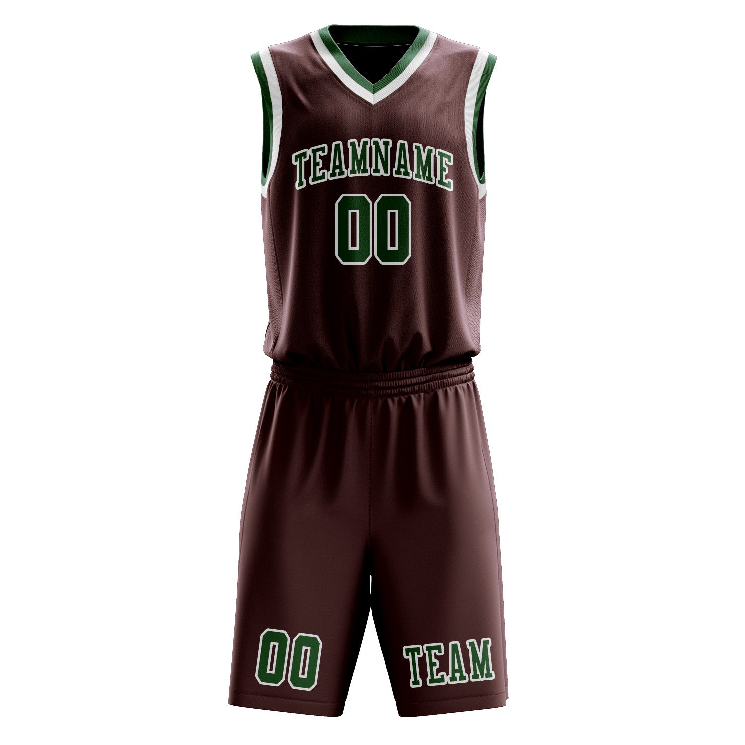 Custom Crimson Red Green Basketball Set