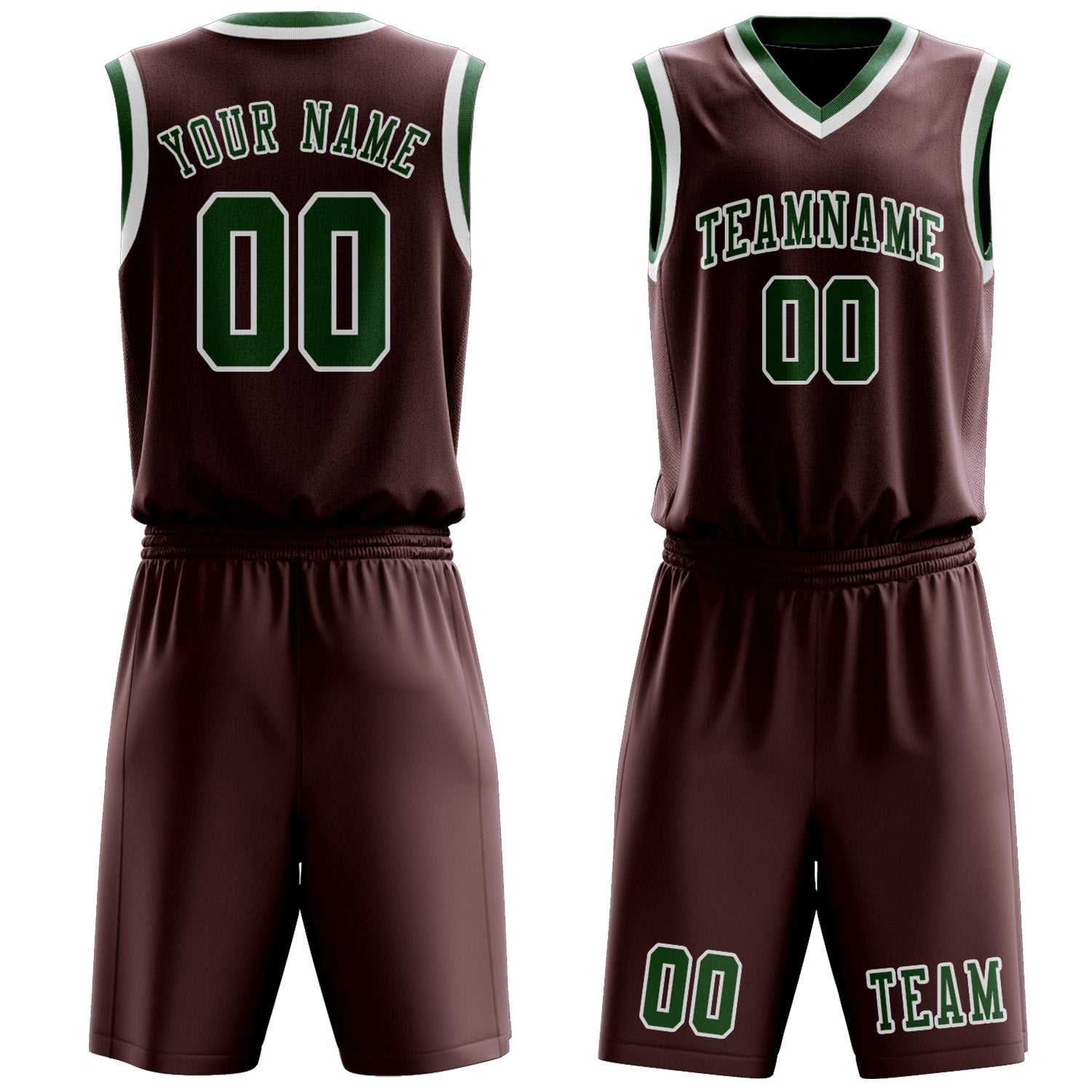 Custom Crimson Red Green Basketball Set
