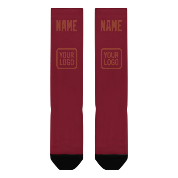 Custom Crimson Red Coral Red Knee-High Sock