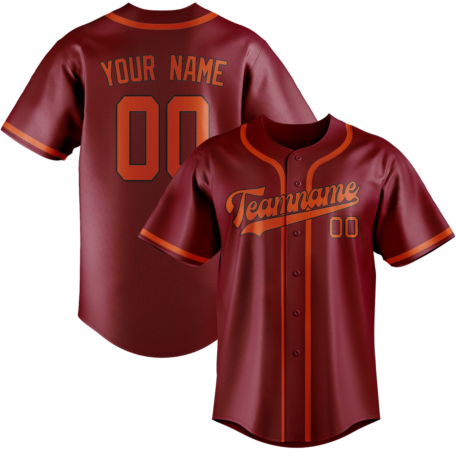 Custom Crimson Red Orange Red Baseball Jersey