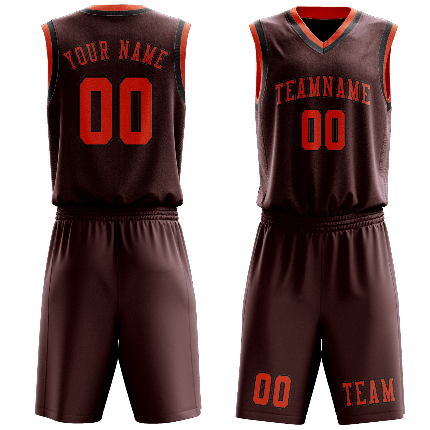 Custom Crimson Red Orange Red Basketball Set