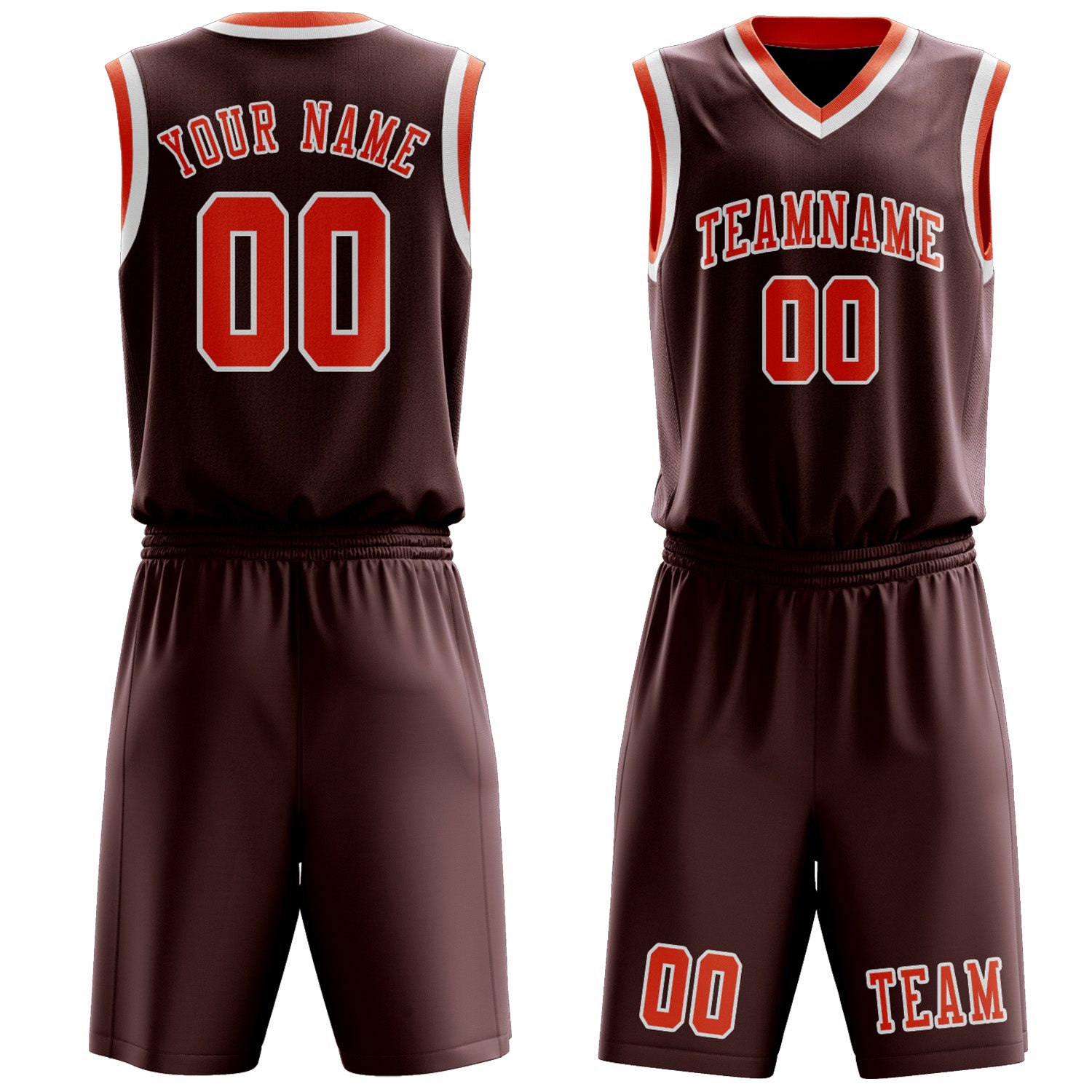 Custom Crimson Red Orange Red Basketball Set