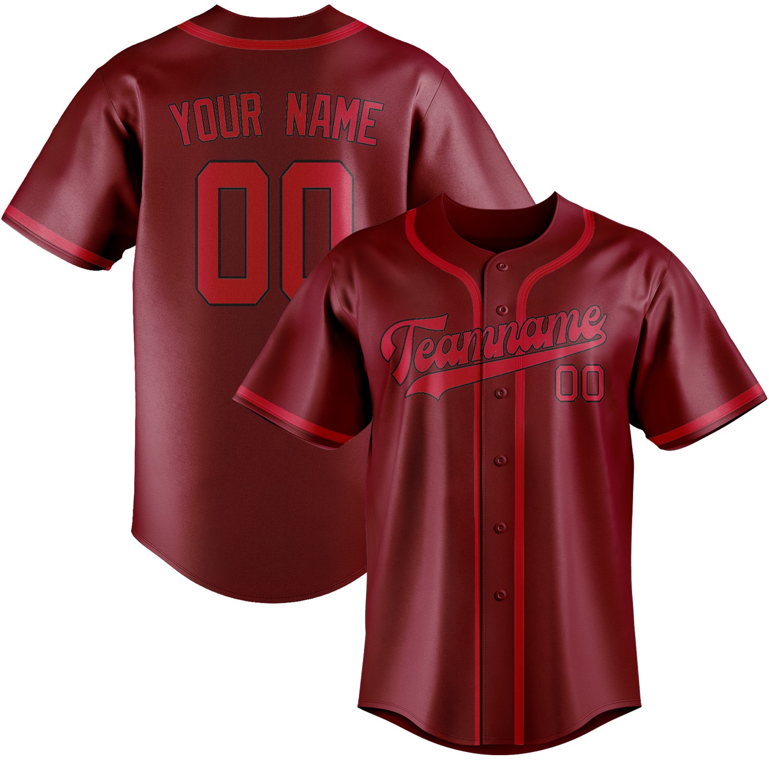 Custom Crimson Red Red Baseball Jersey