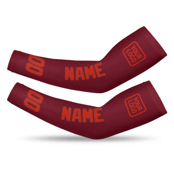 Custom Crimson Red Orange Red Arm Sleeve