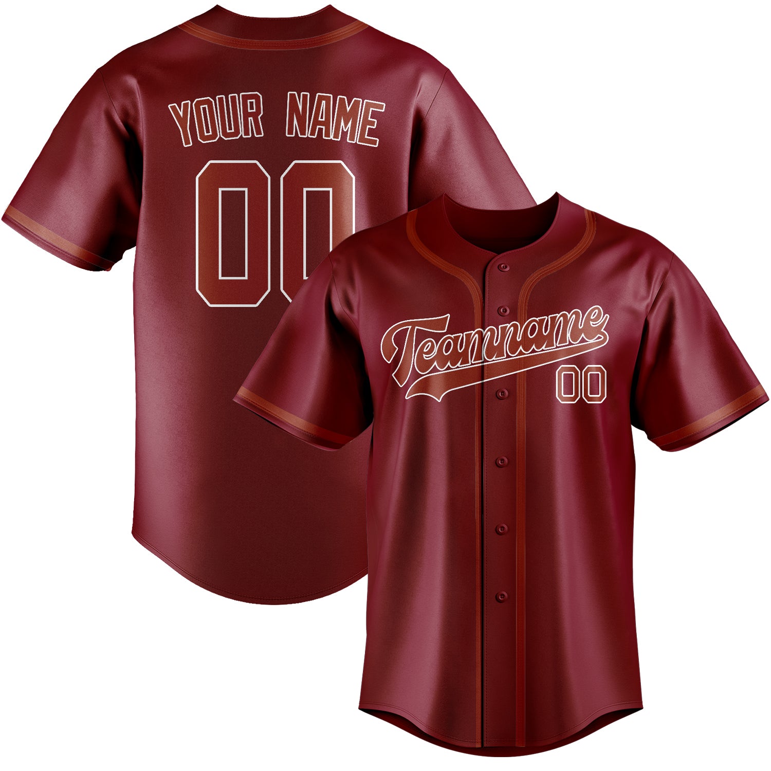 Custom Crimson Red Coral Red Baseball Jersey