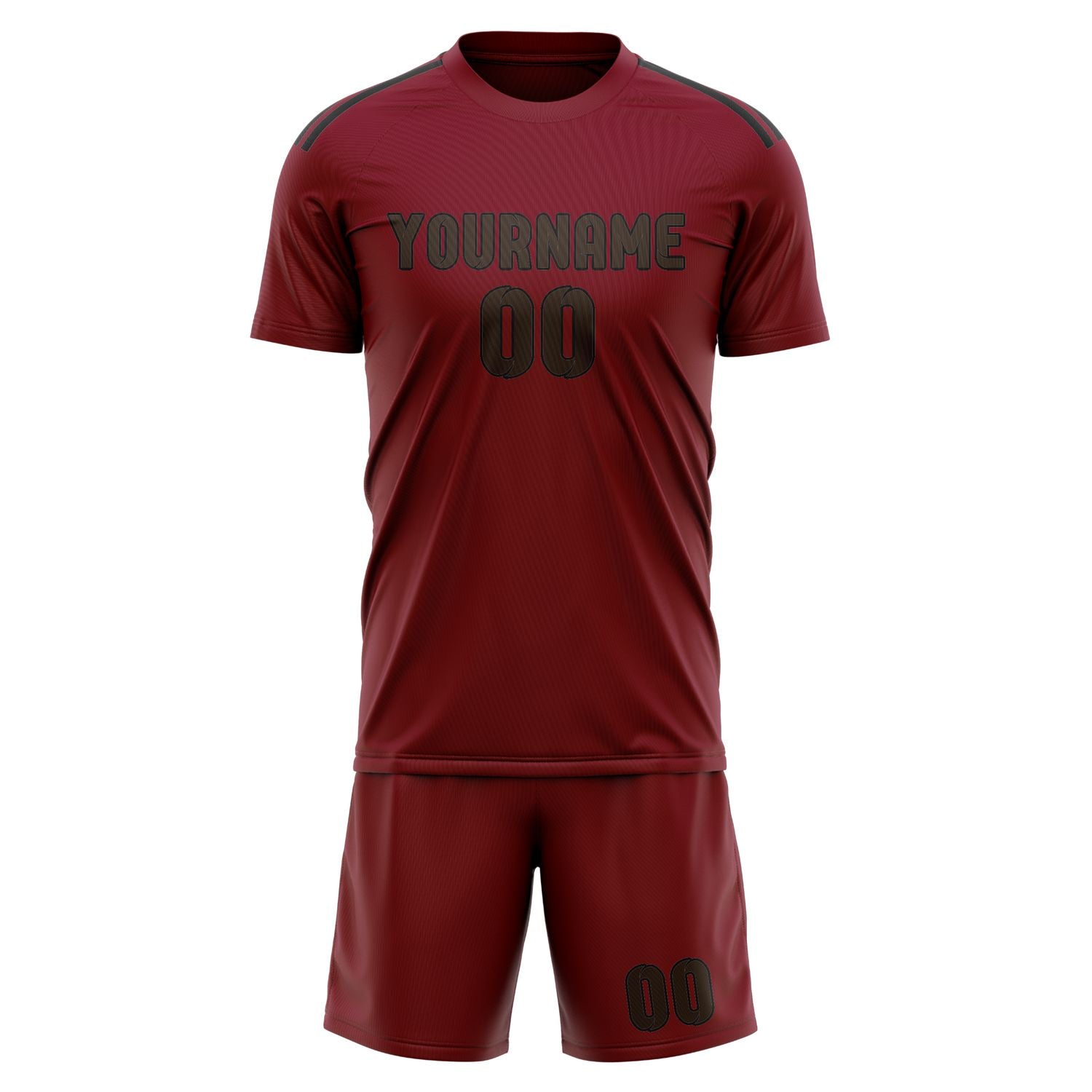 Custom Crimson Red Brown Soccer Set