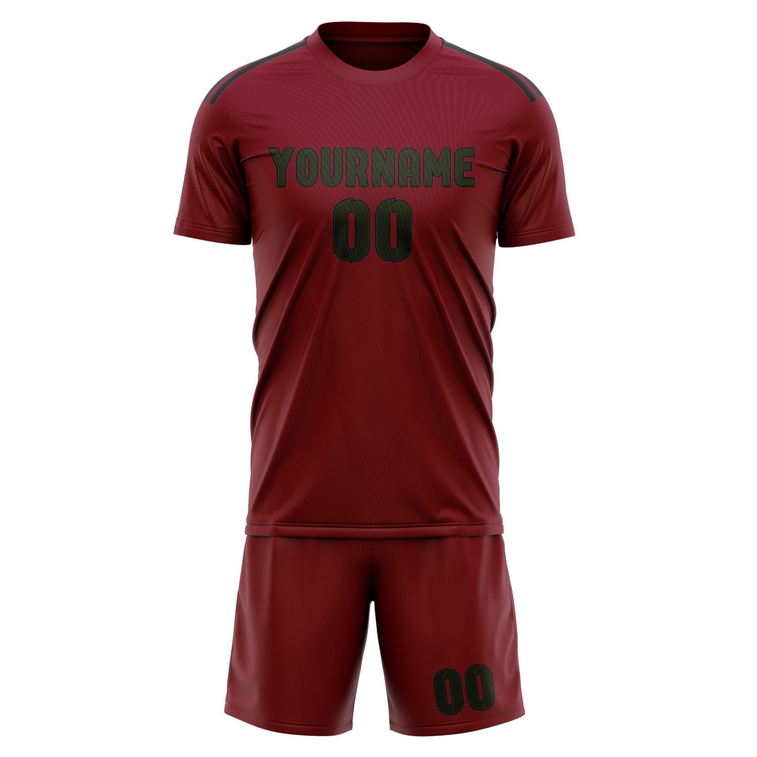 Custom Crimson Red Olive Soccer Set