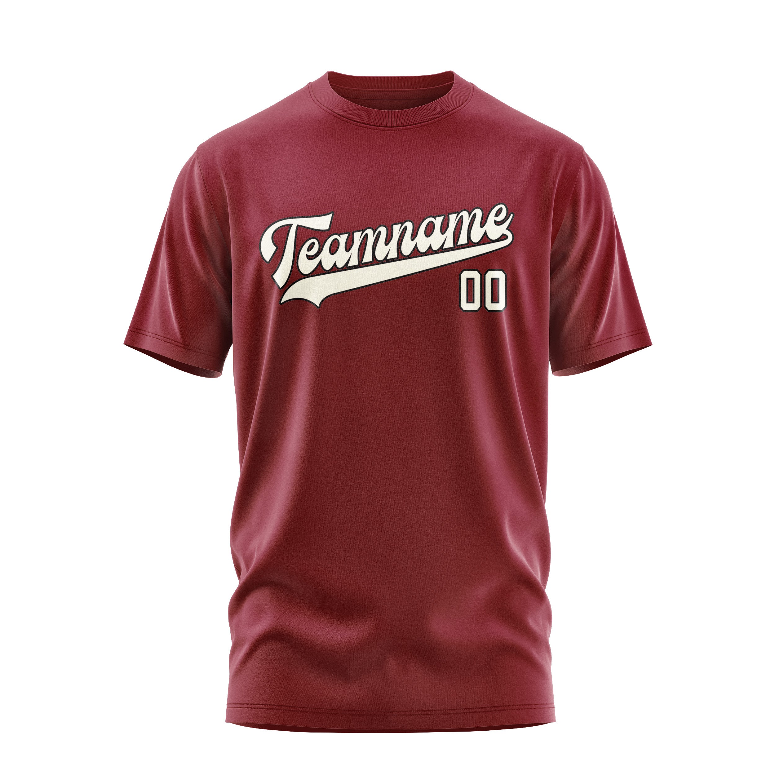 Custom Crimson Red Cream T-Shirt