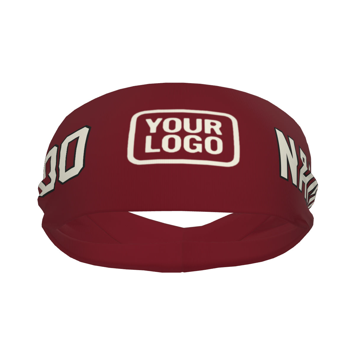 Custom Crimson Red Cream Sports headband