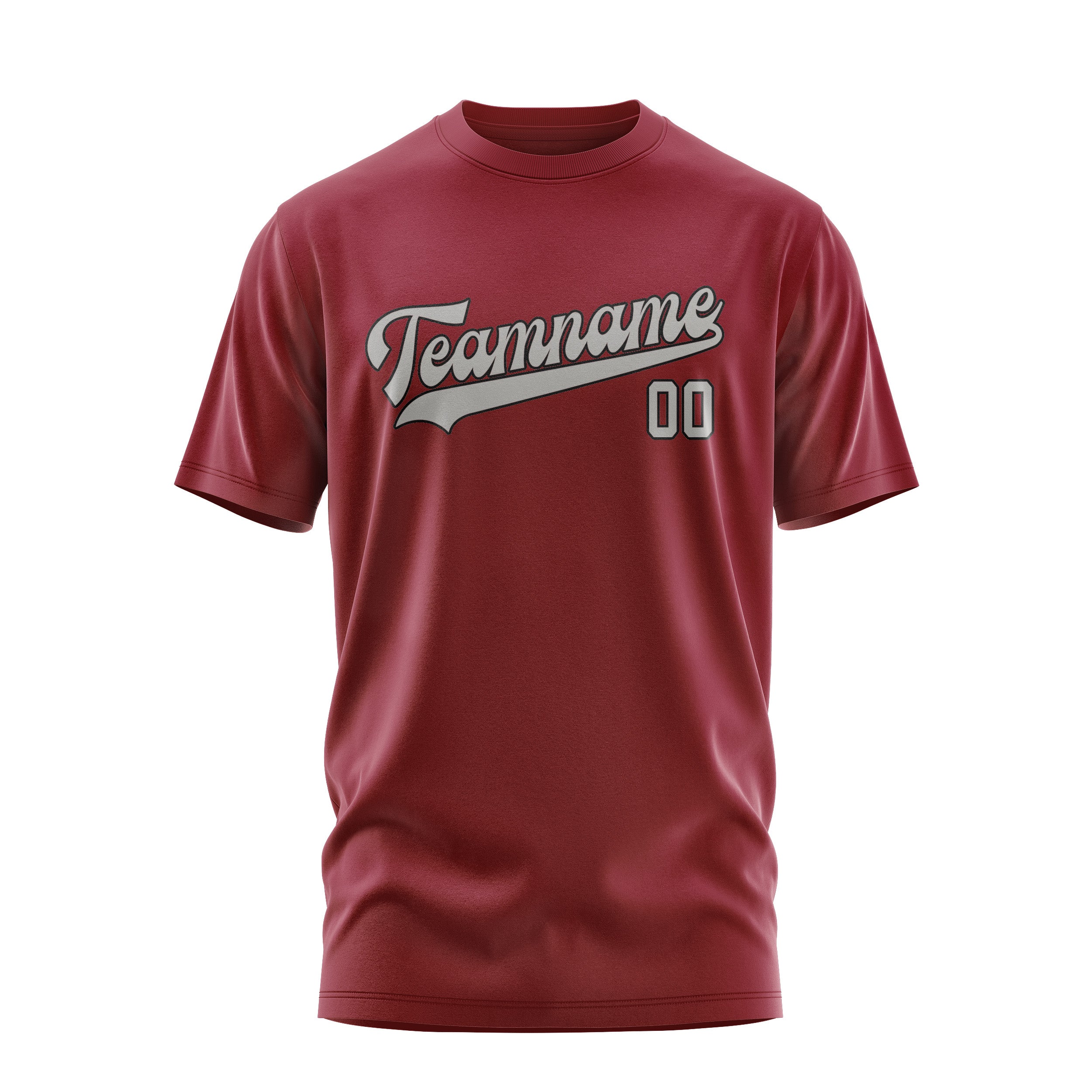 Custom Crimson Red Gray T-Shirt
