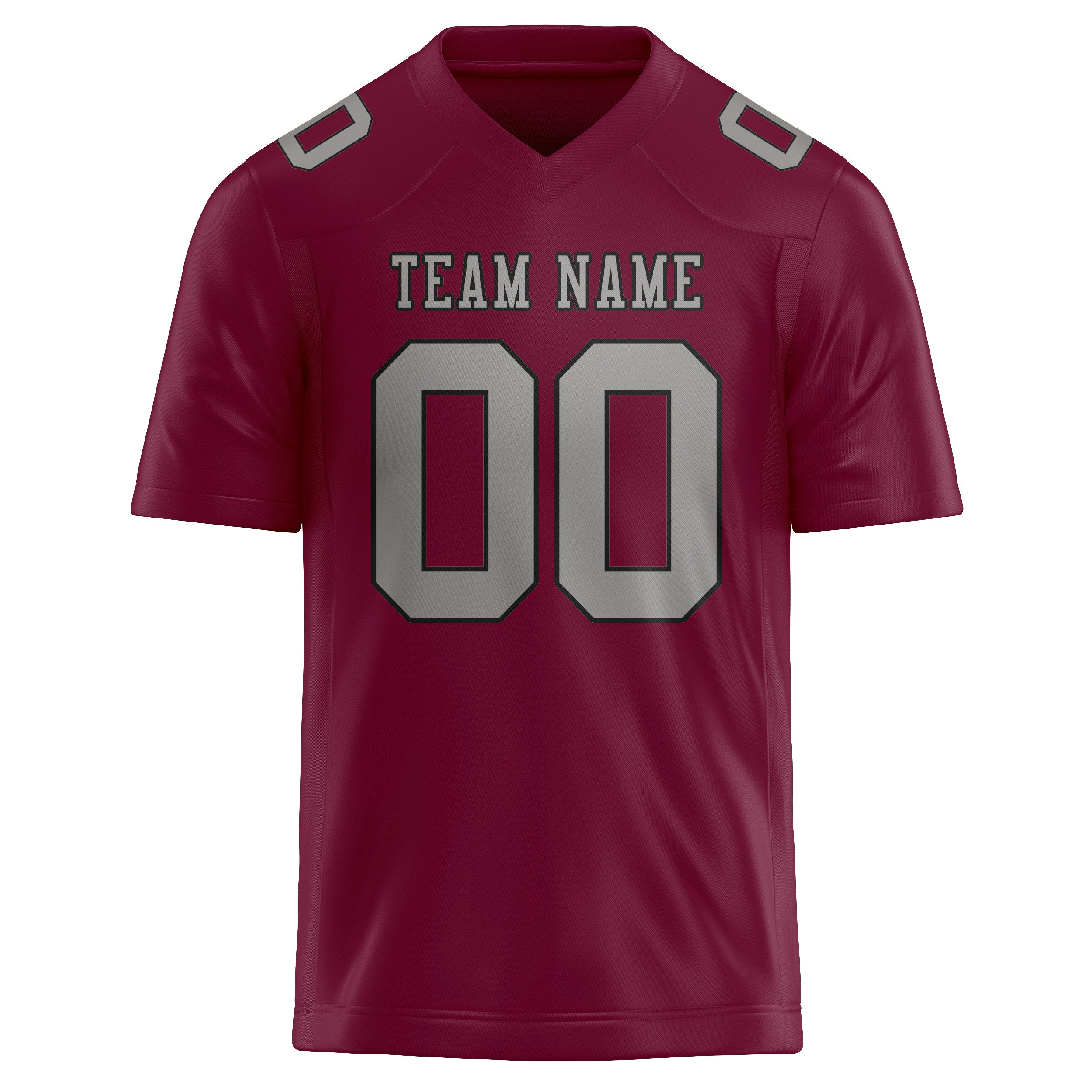 Custom Crimson Red Gray Football Jersey