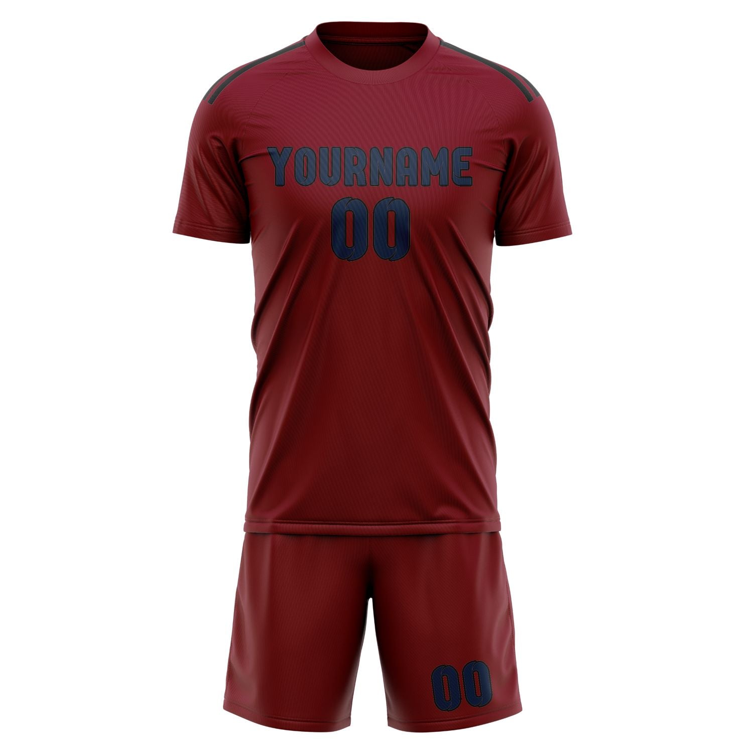 Custom Crimson Red Blue Soccer Set