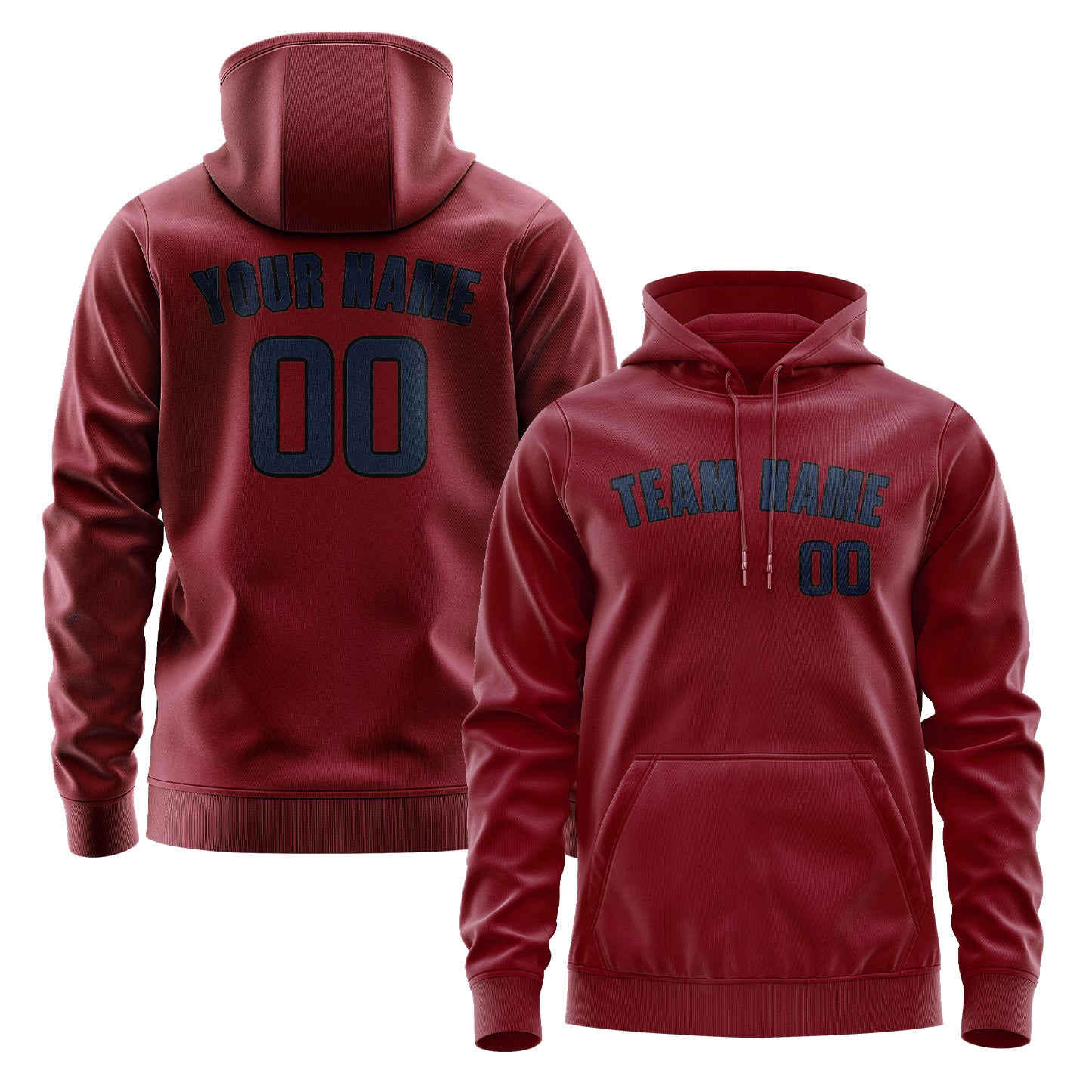 Custom Crimson Red Blue Hoodie