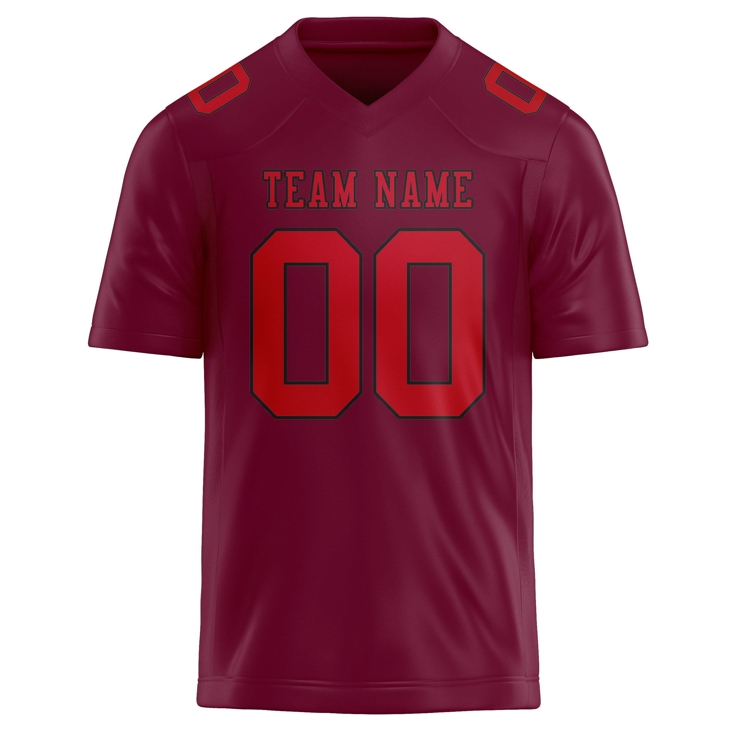 Custom Crimson Red Red Football Jersey