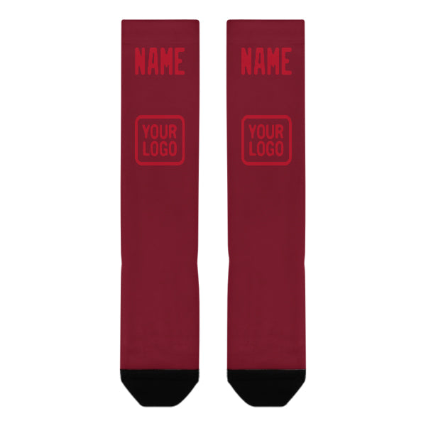Custom Crimson Red Red Knee-High Sock