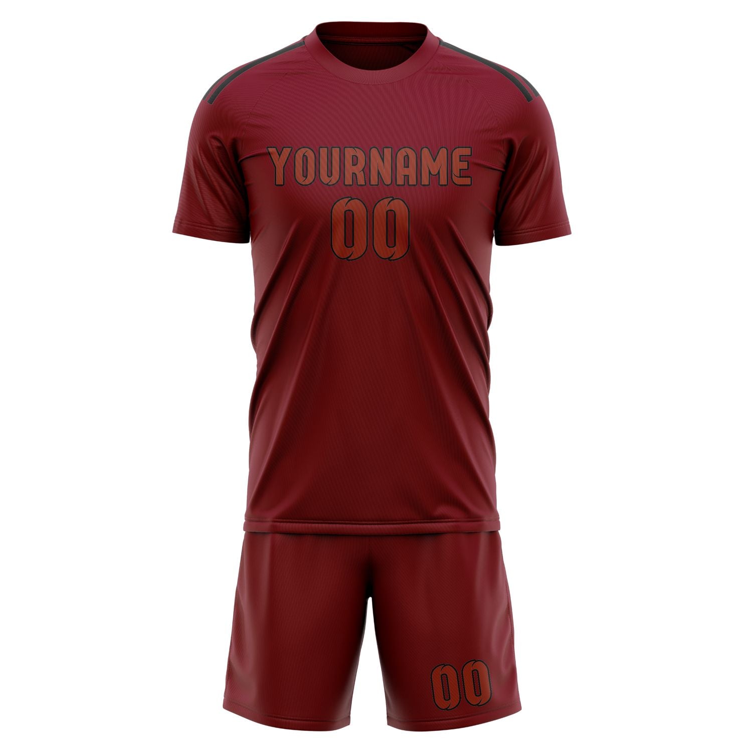 Custom Crimson Red Coral Red Soccer Set
