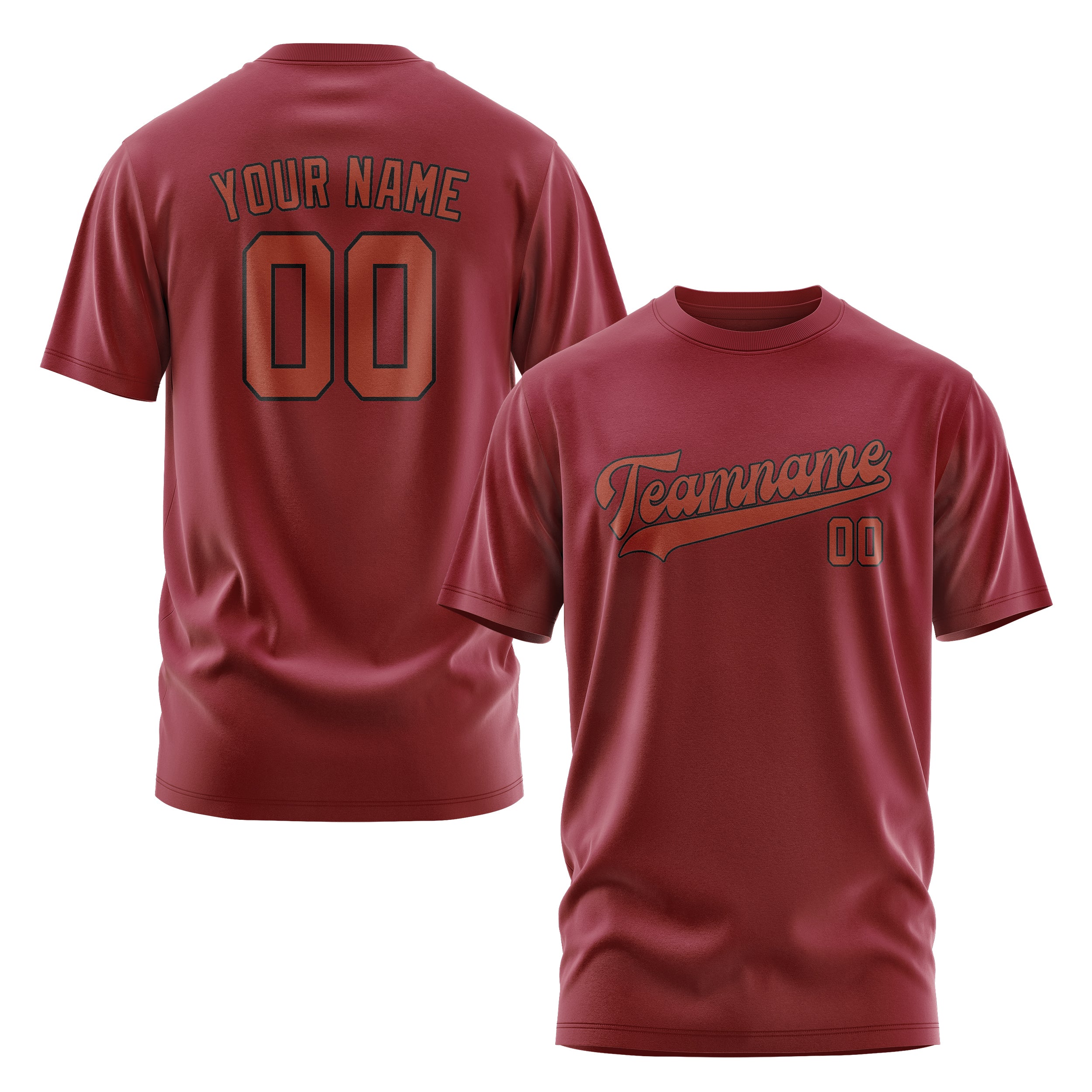 Custom Crimson Red Coral Red T-Shirt