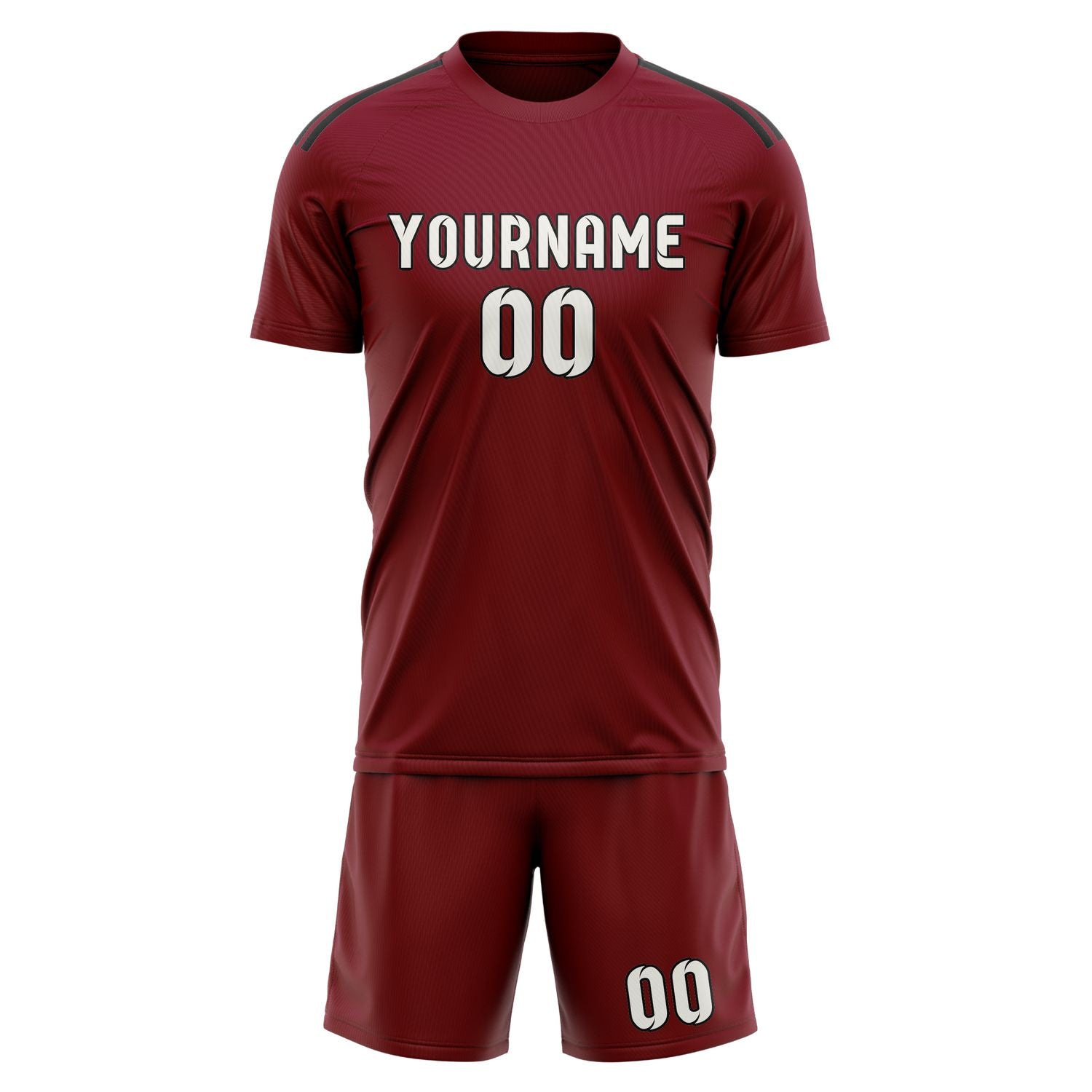 Custom Crimson Red White Soccer Set