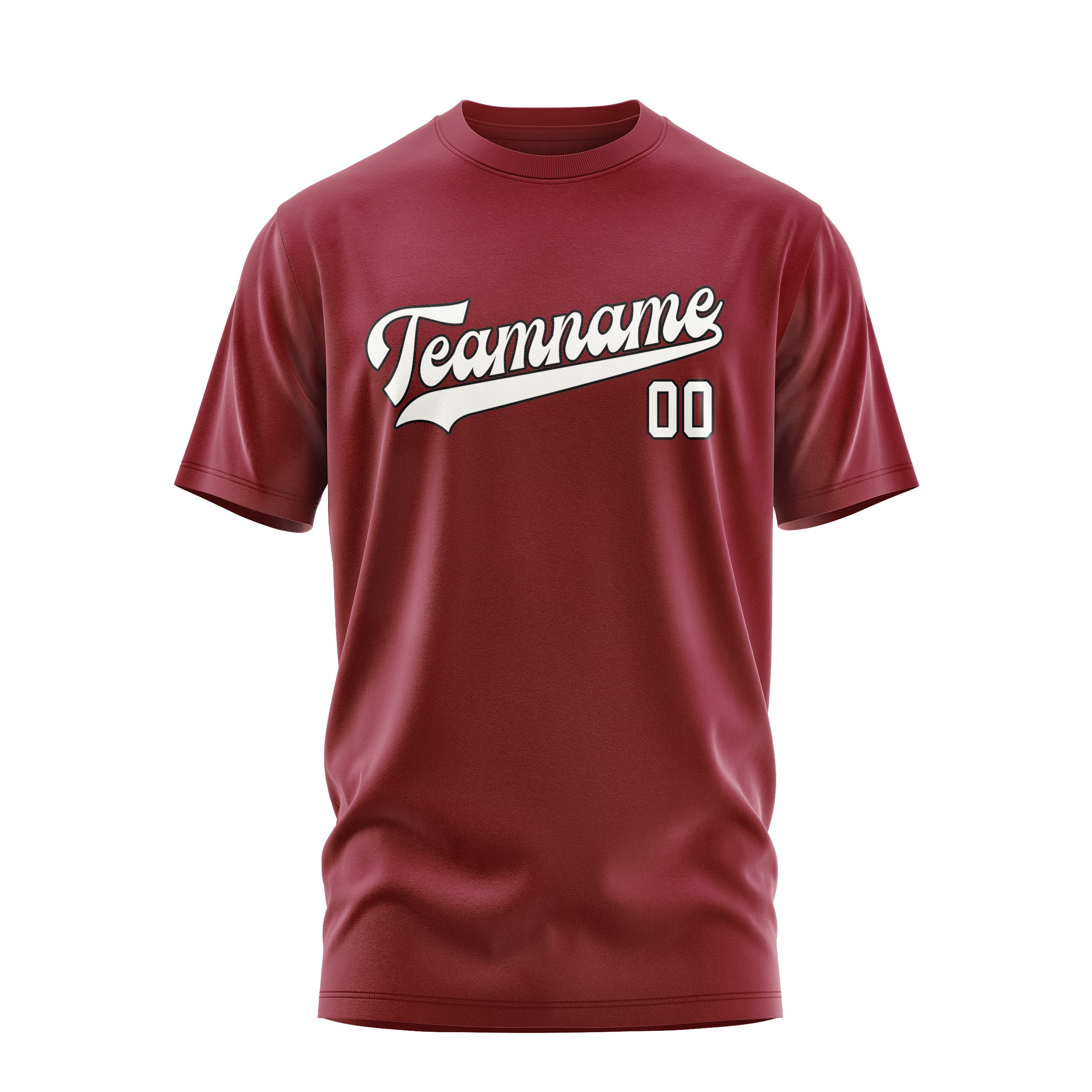 Custom Crimson Red White T-Shirt