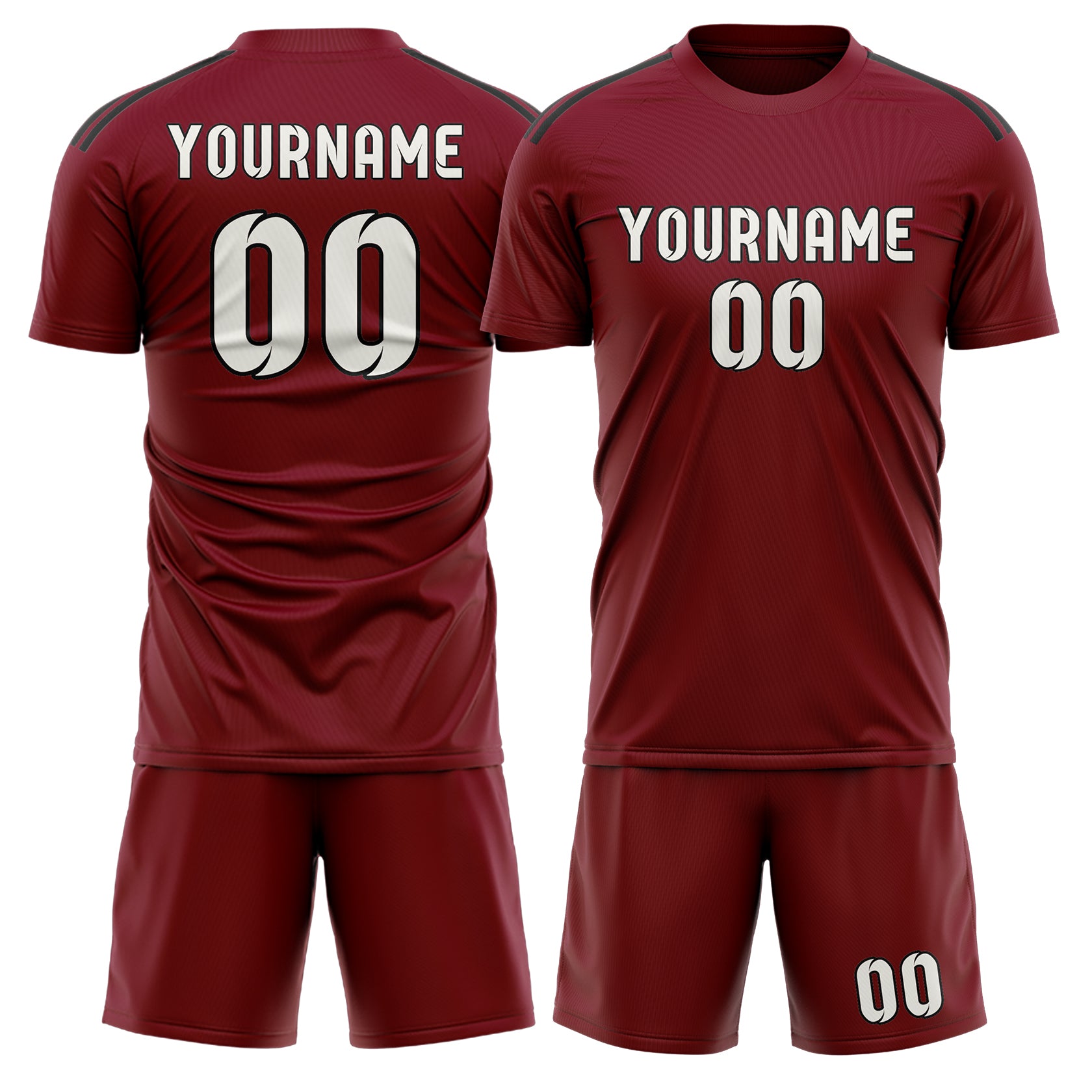 Custom Crimson Red White Soccer Set