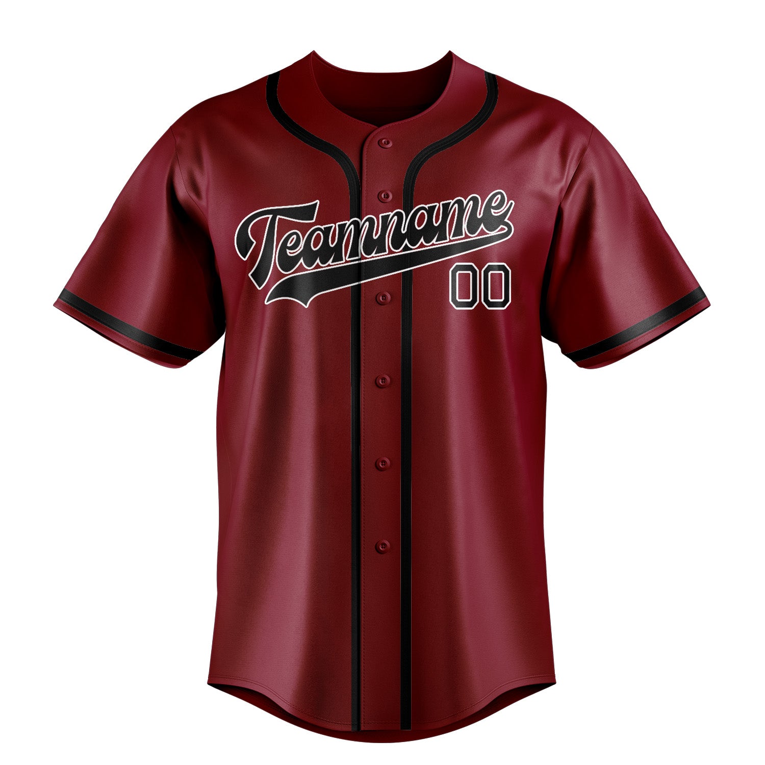 Custom Crimson Red Black Baseball Jersey