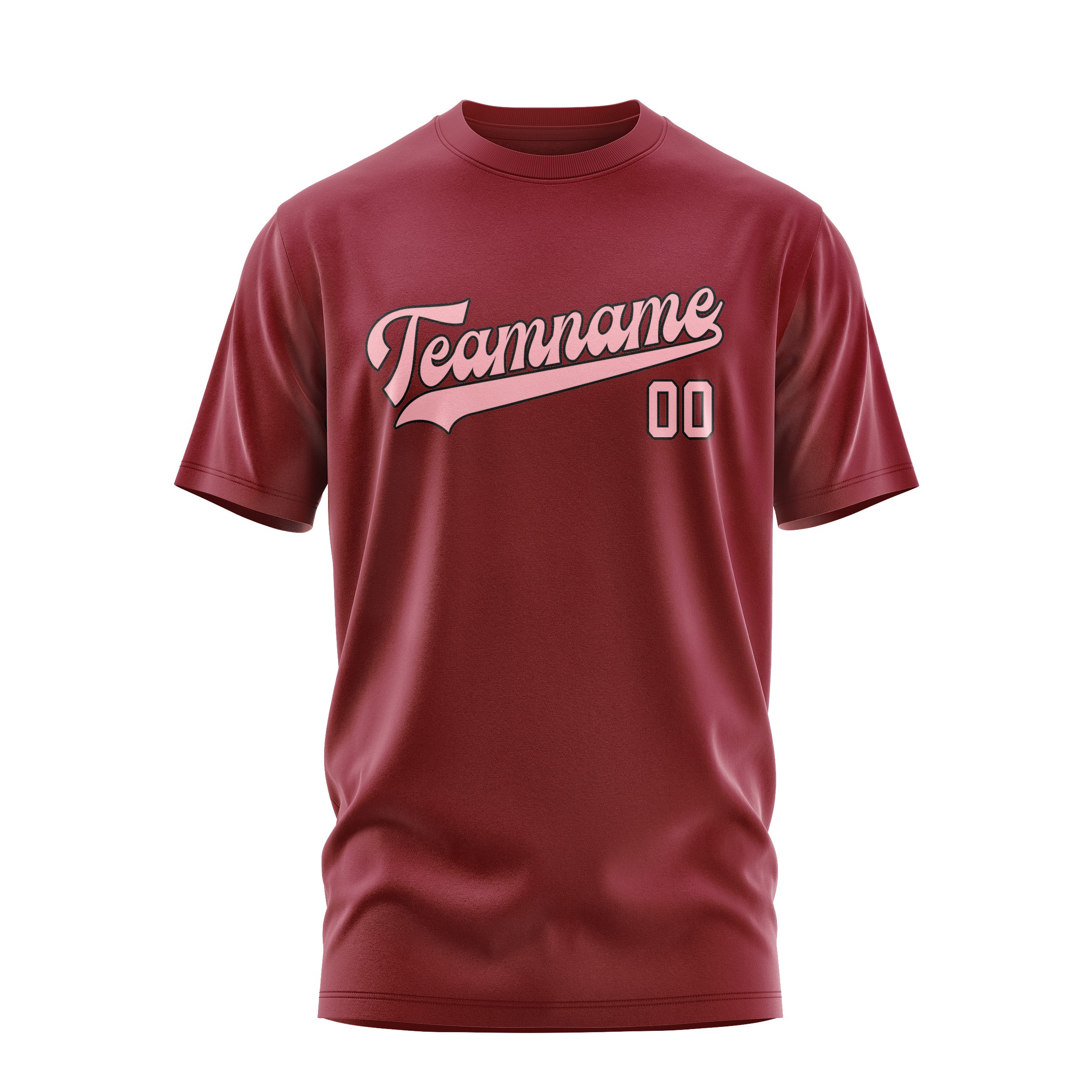 Custom Crimson Red Light Pink T-Shirt