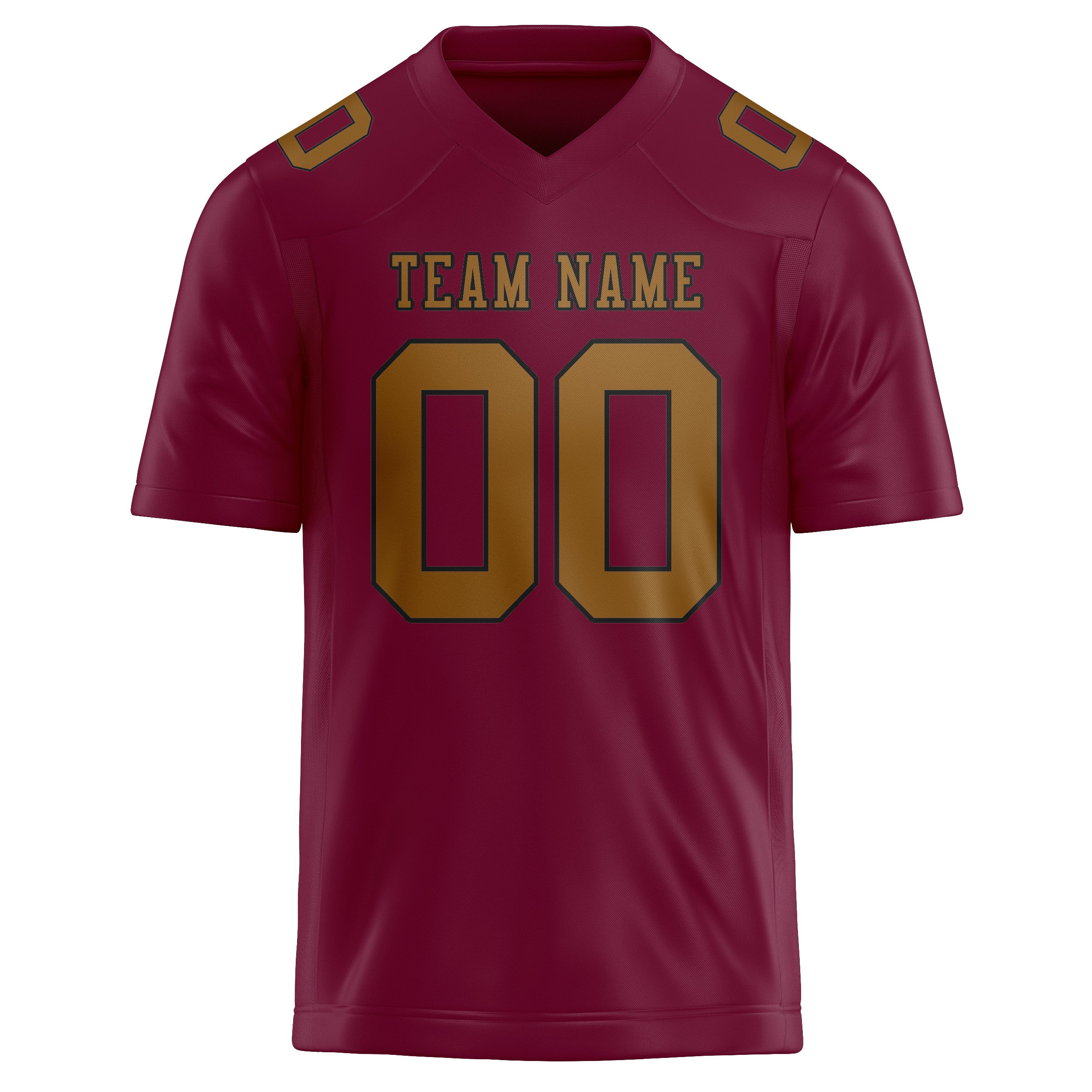 Custom Crimson Red Khaki Football Jersey