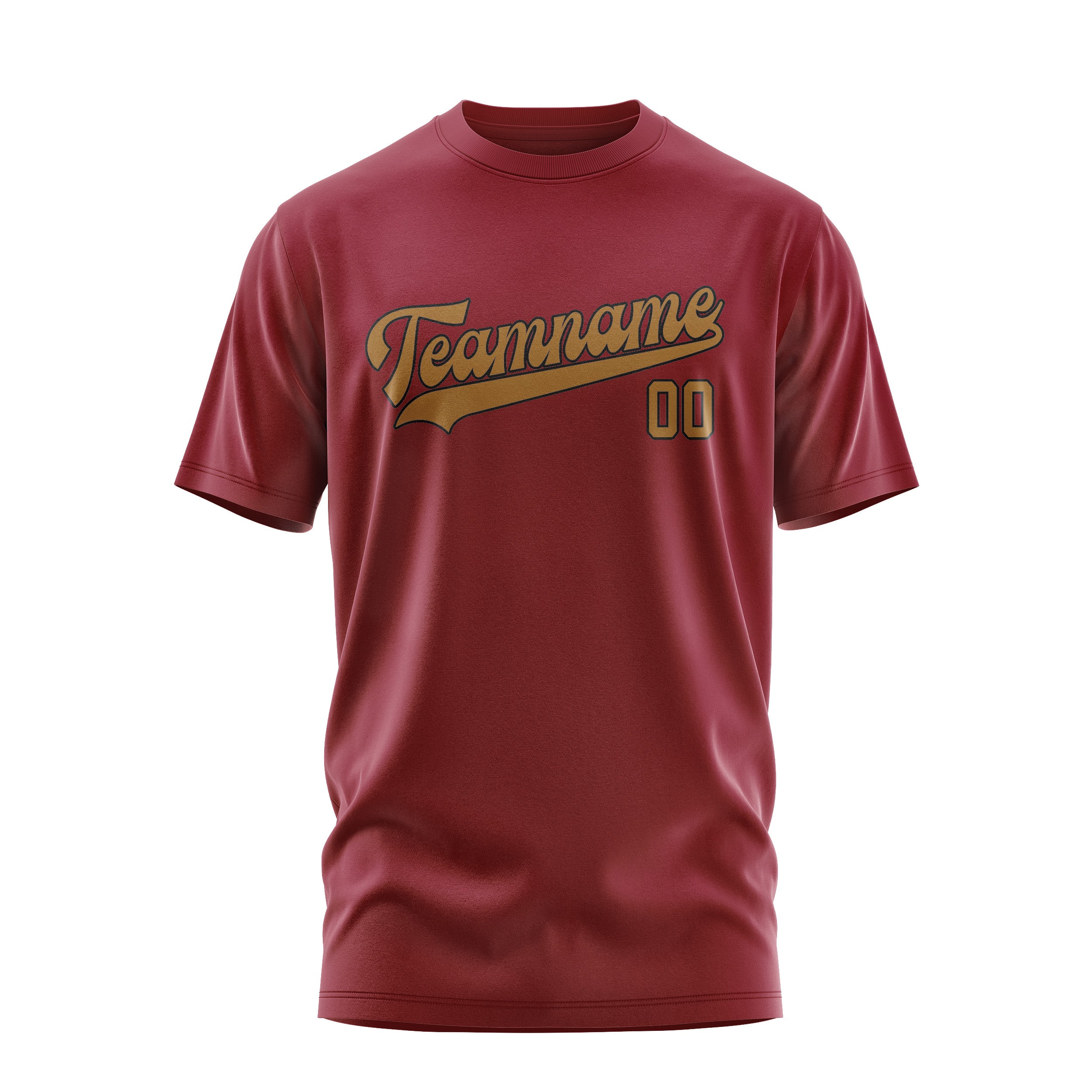Custom Crimson Red Khaki T-Shirt