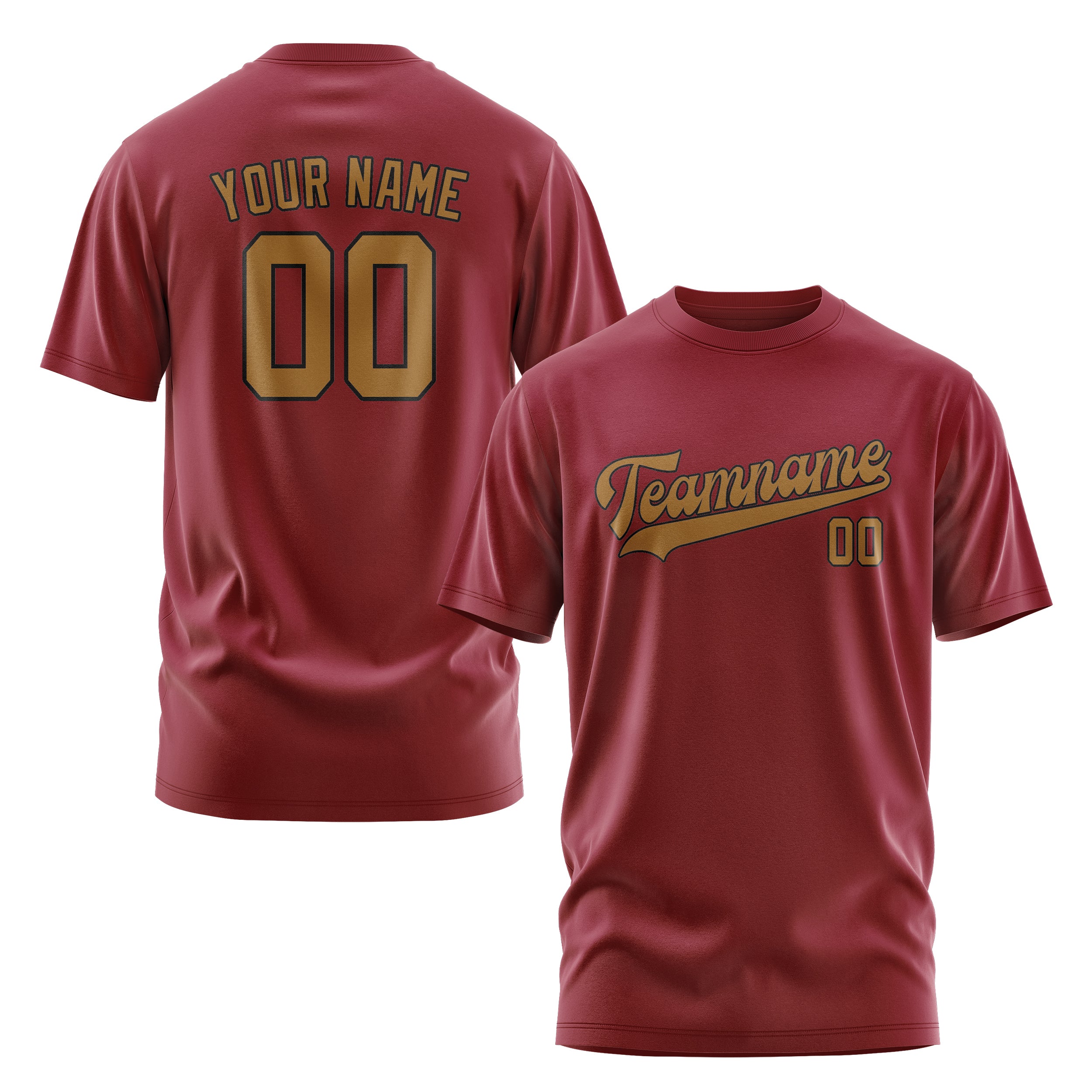 Custom Crimson Red Khaki T-Shirt