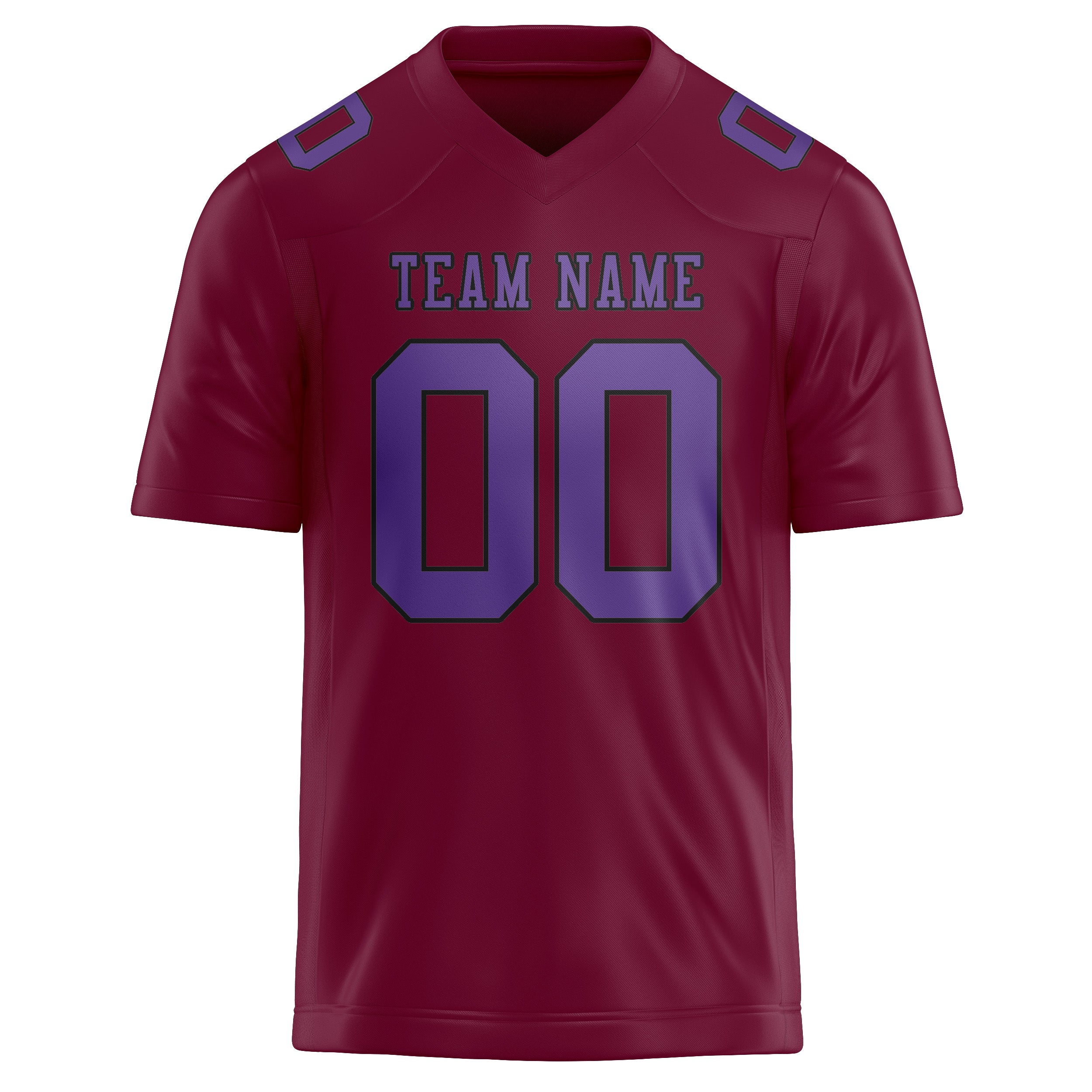 Custom Crimson Red Light Purple Football Jersey