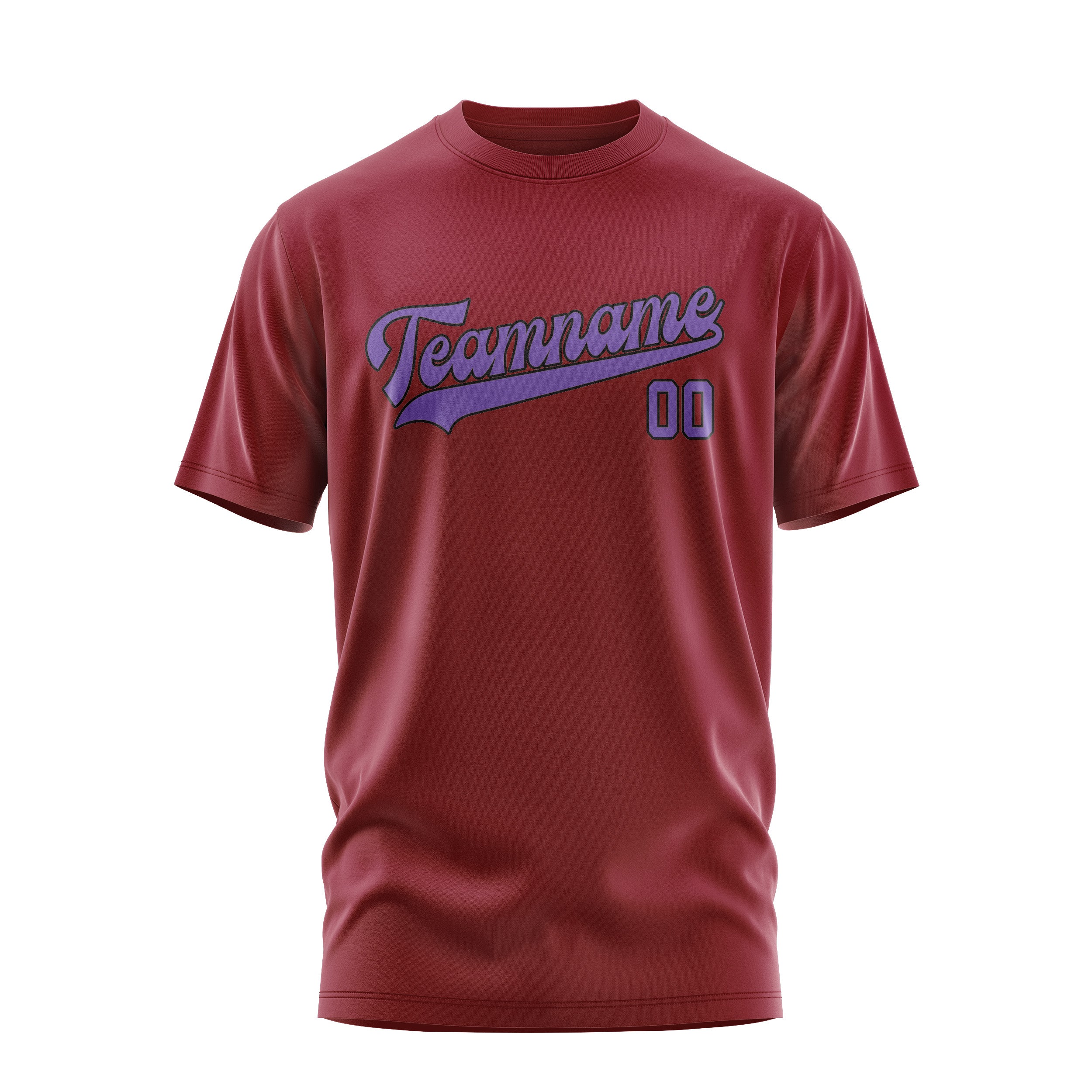 Custom Crimson Red Light Purple T-Shirt