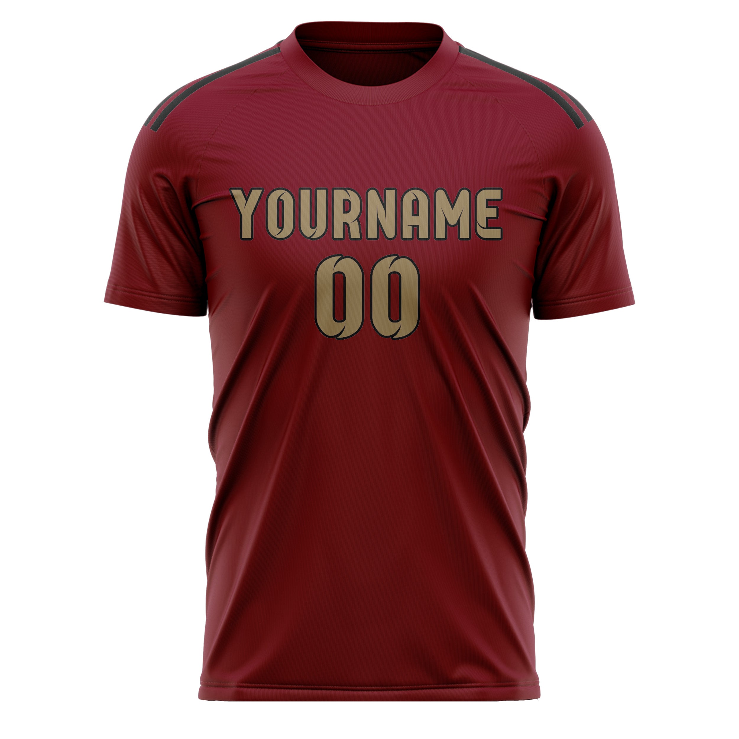 Custom Crimson Red Light Khaki Soccer Jersey