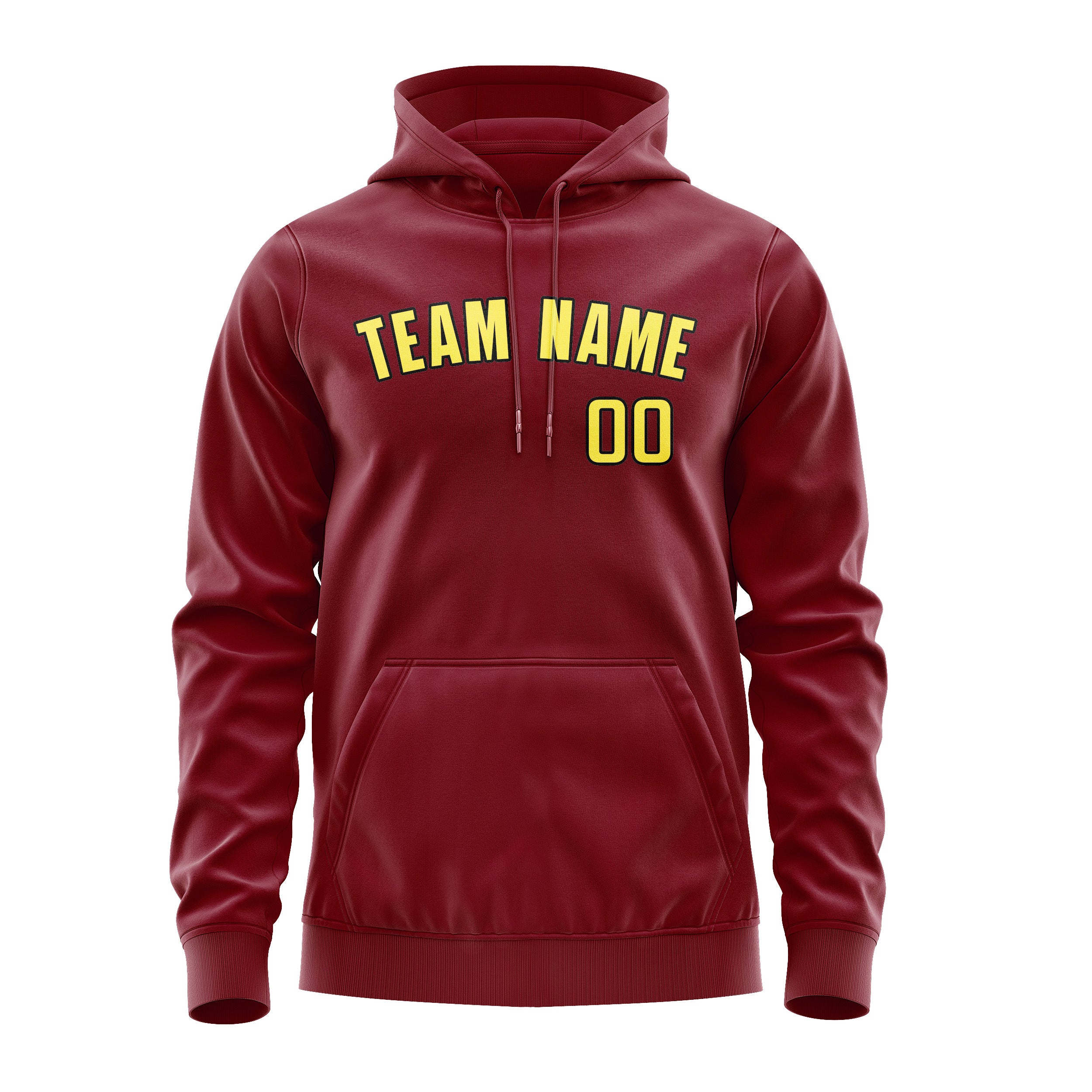 Custom Crimson Red Light Yellow Hoodie