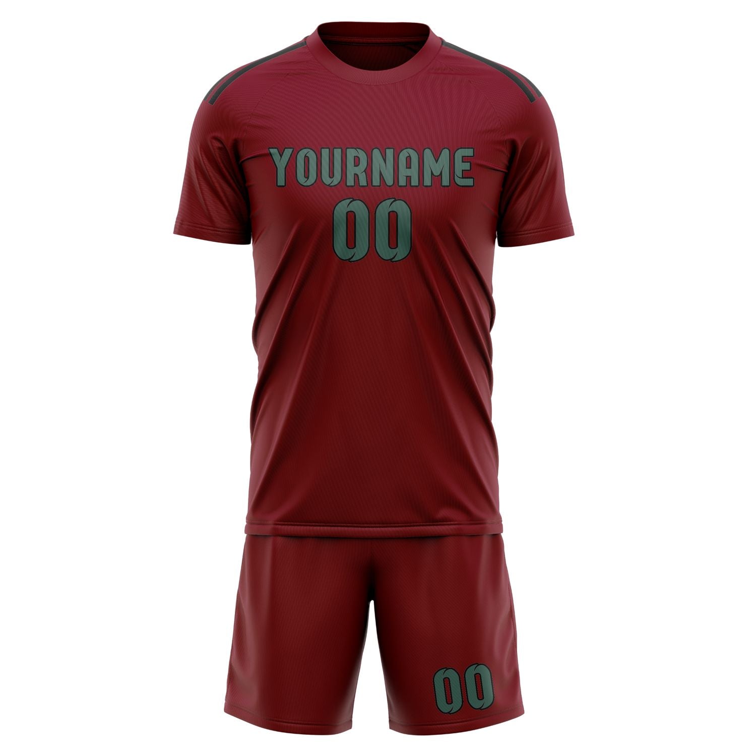 Custom Crimson Red Blue Green Soccer Set