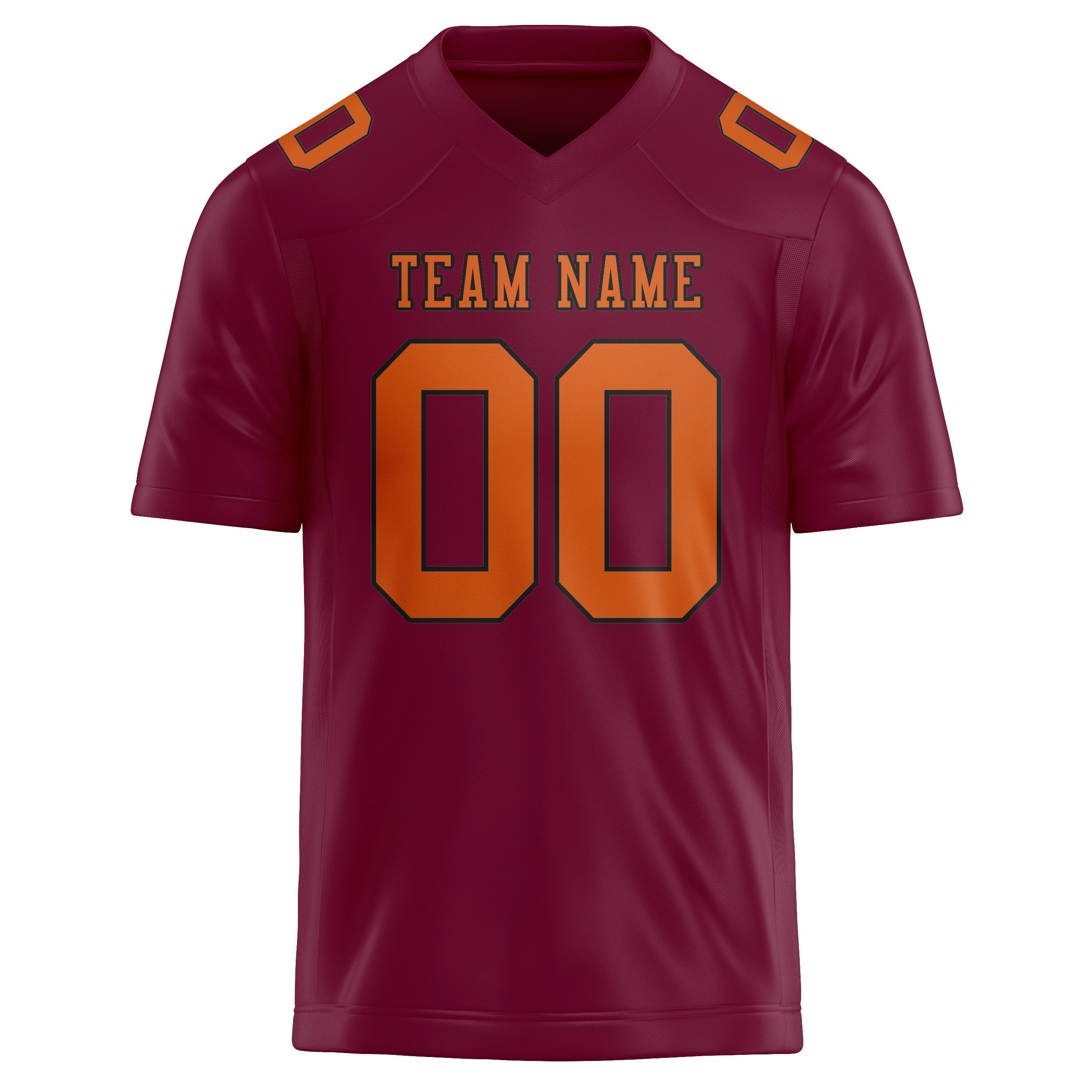 Custom Crimson Red Orange Football Jersey