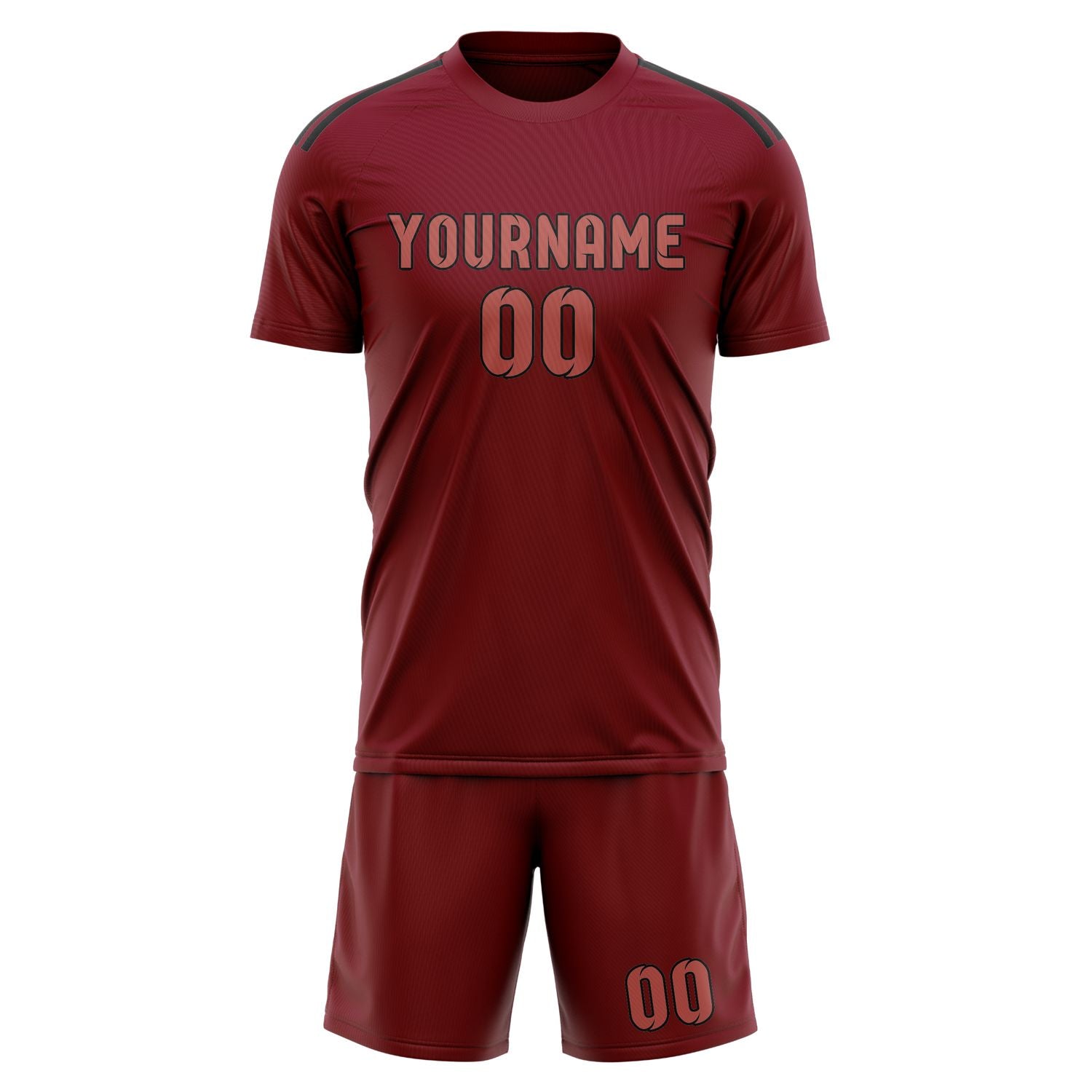 Custom Crimson Red Copper Rose Soccer Set