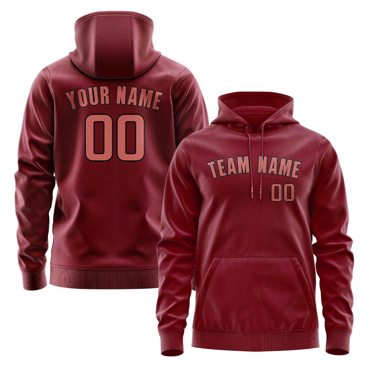 Custom Crimson Red Copper Rose Hoodie