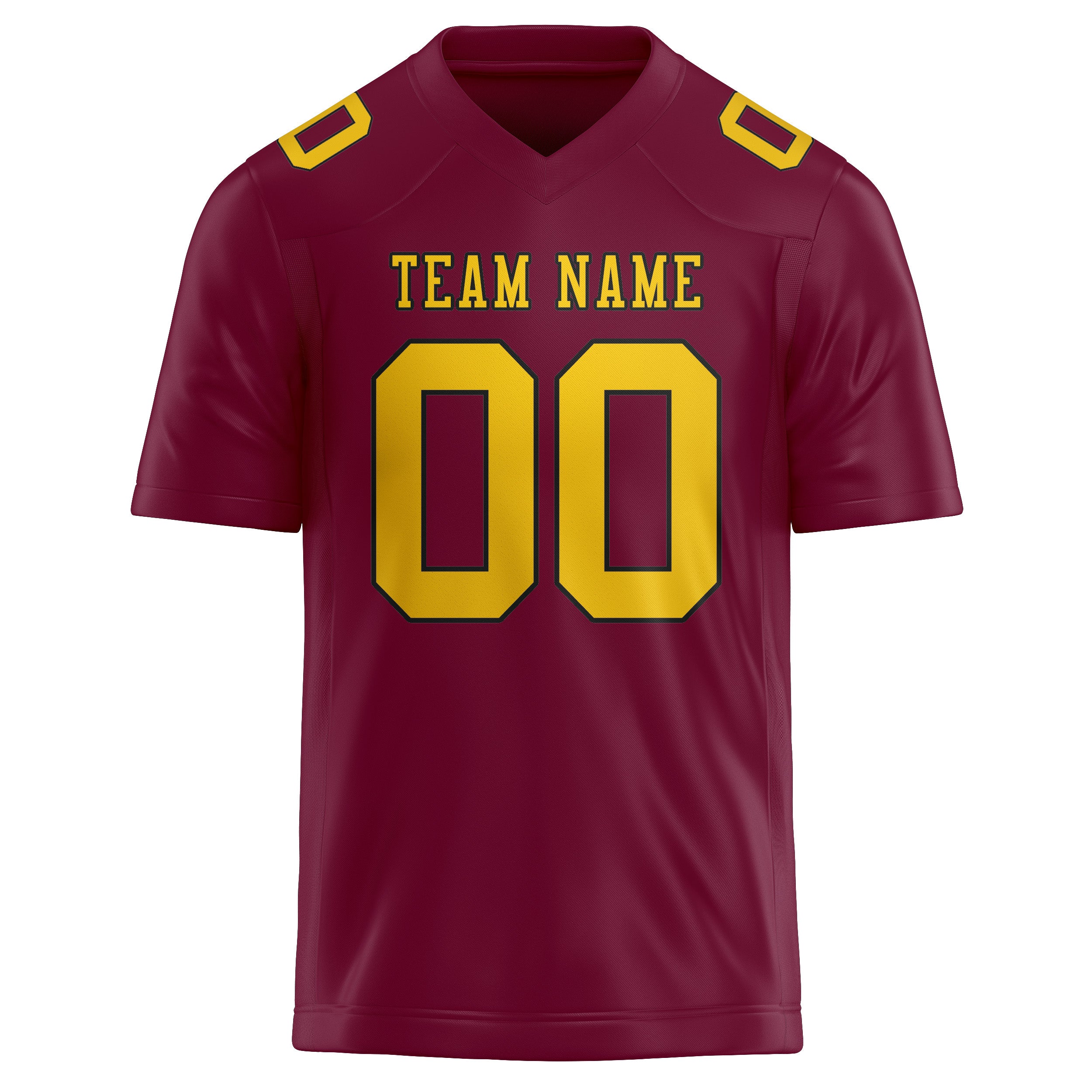 Custom Crimson Red Gold Football Jersey