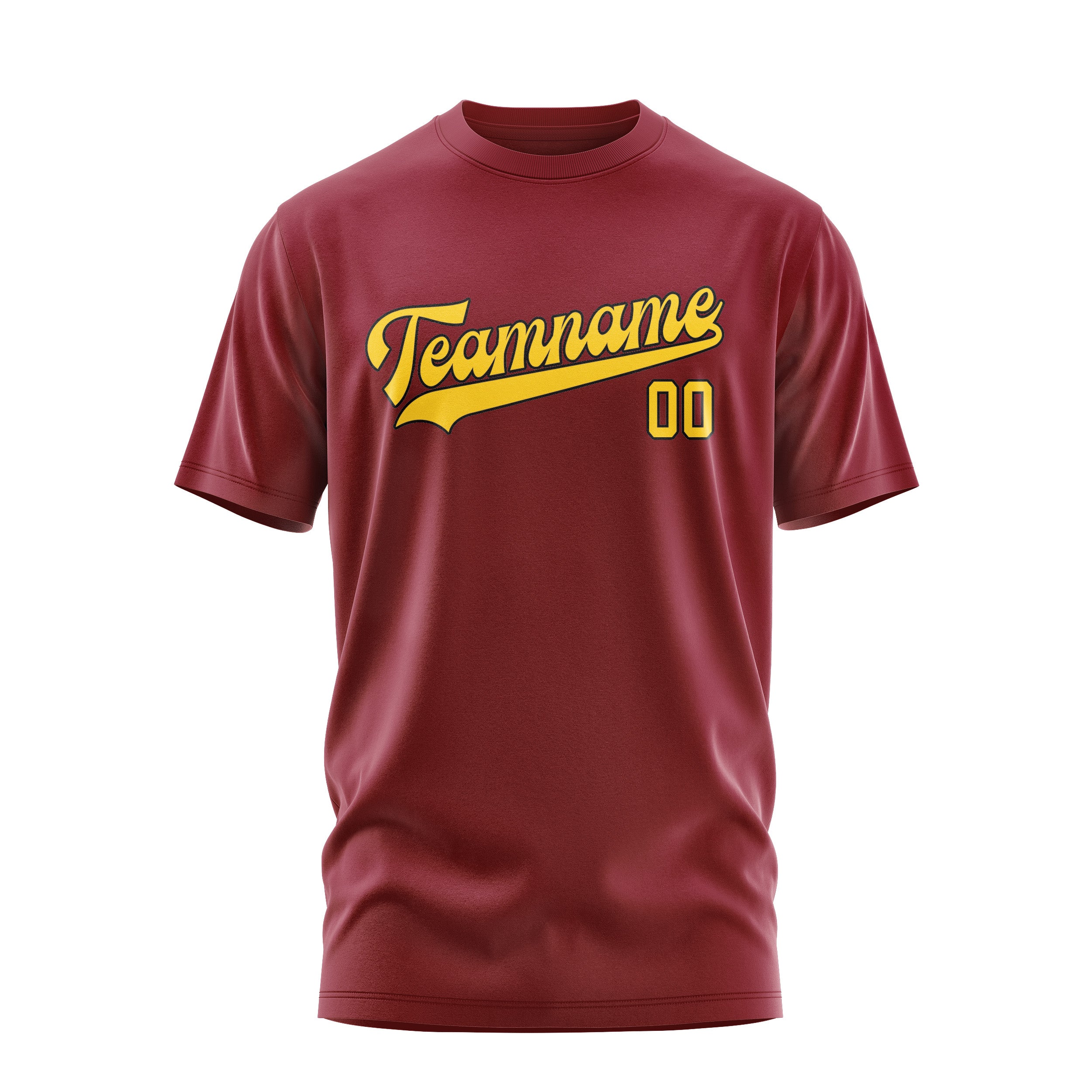 Custom Crimson Red Gold T-Shirt