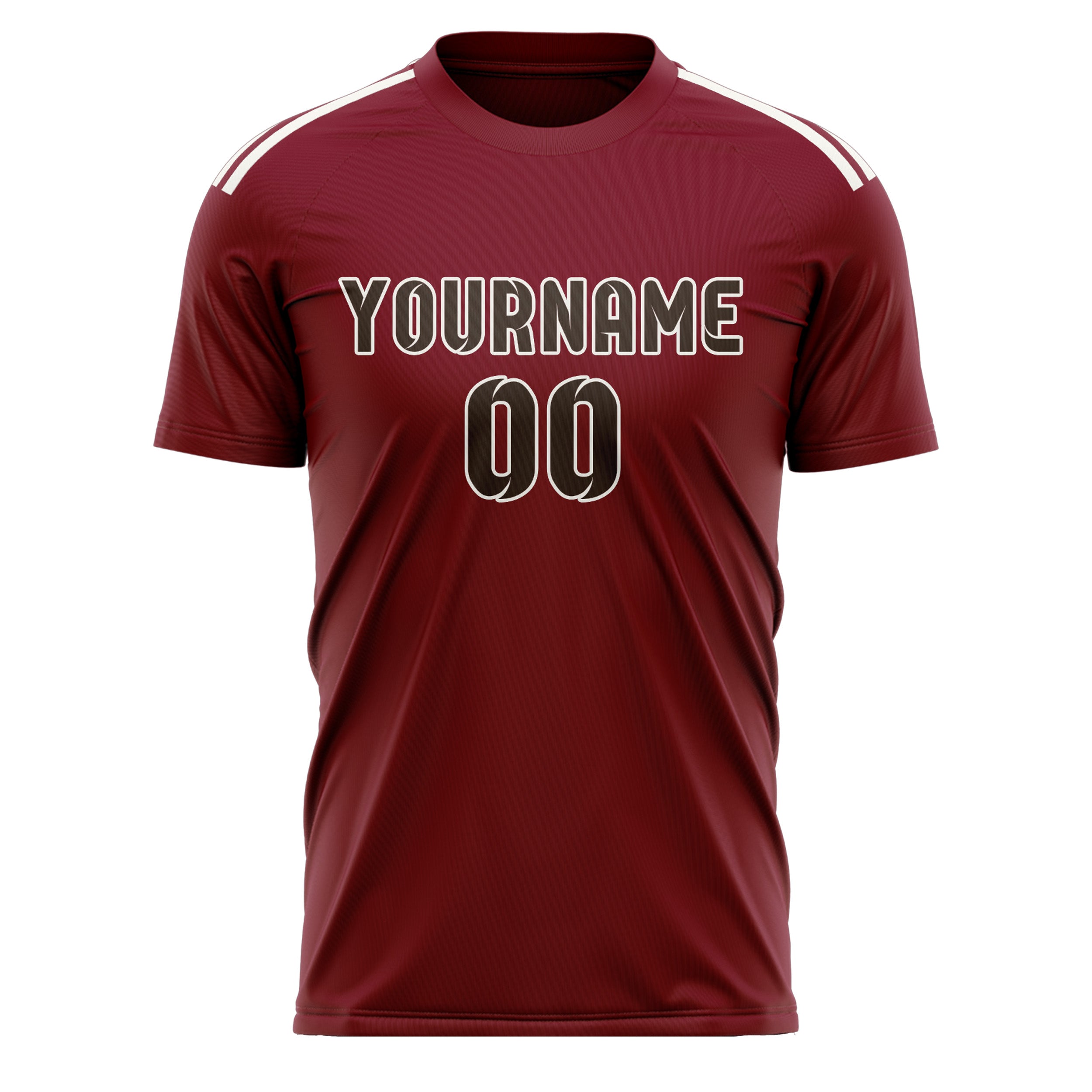 Custom Crimson Red Brown Soccer Jersey